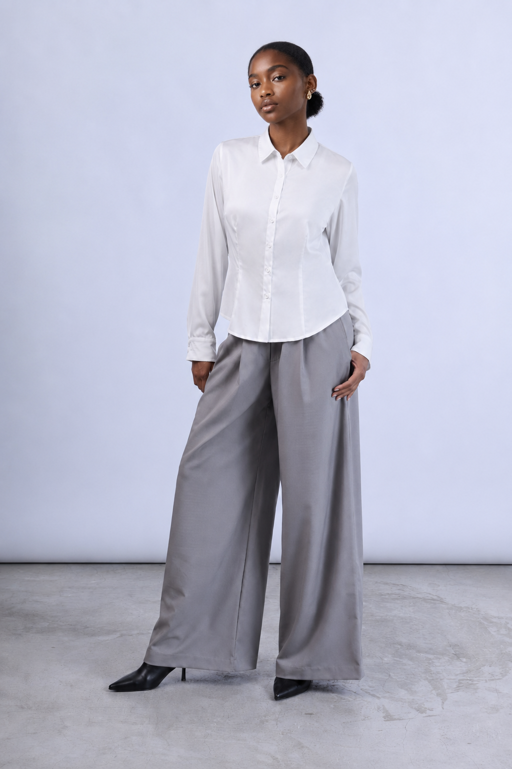 Pantalón Sastrero Pliegues - Gris