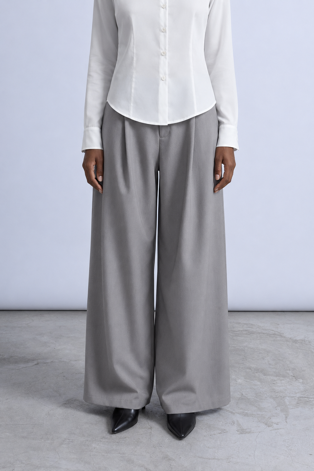 Pantalón Sastrero Pliegues - Gris
