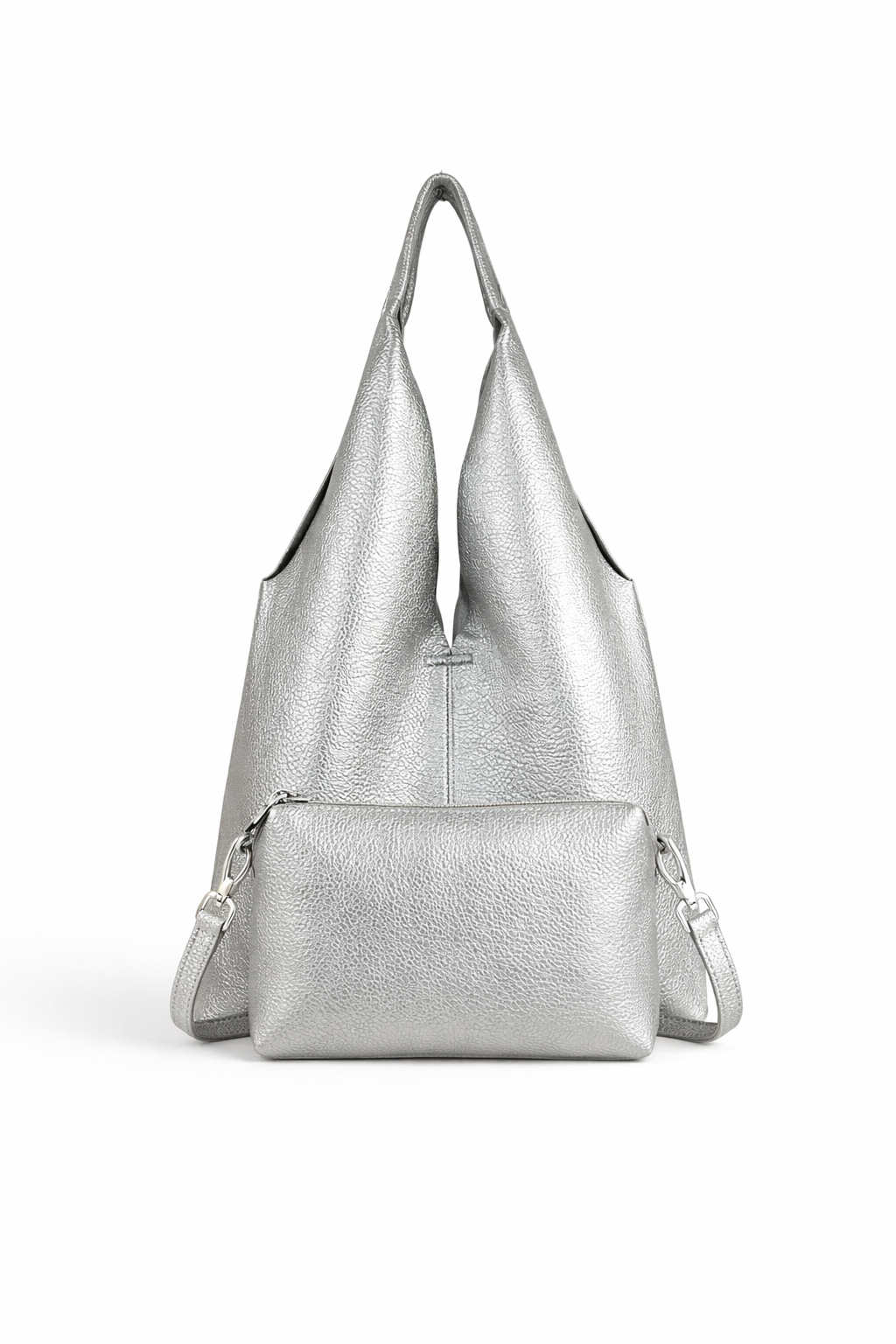 Bolso minimalista en V - Plateado
