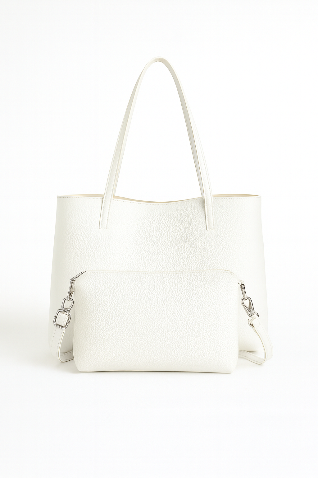 Bolso reversible con neceser - Beige
