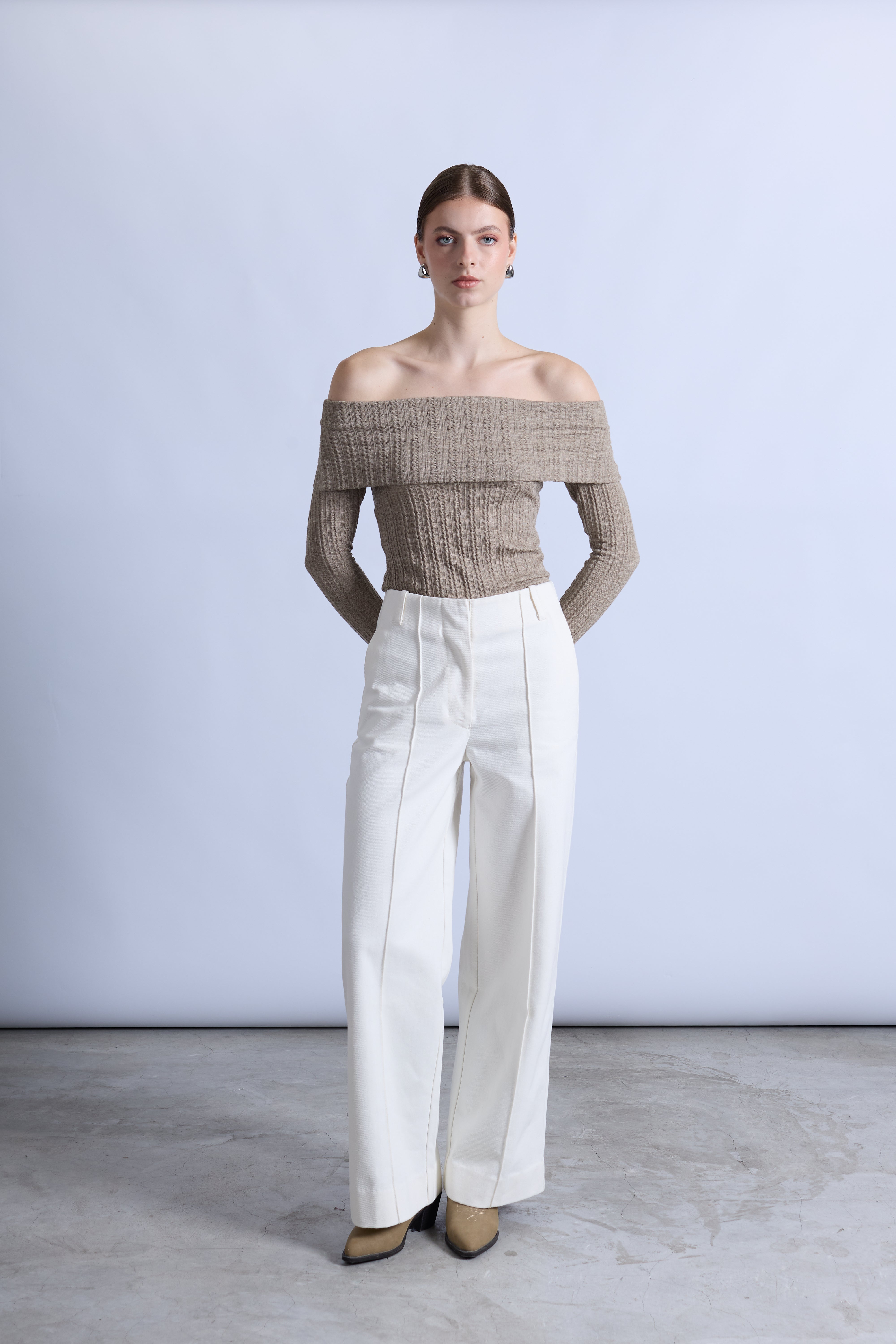 Sweater Off Shoulder - Topo