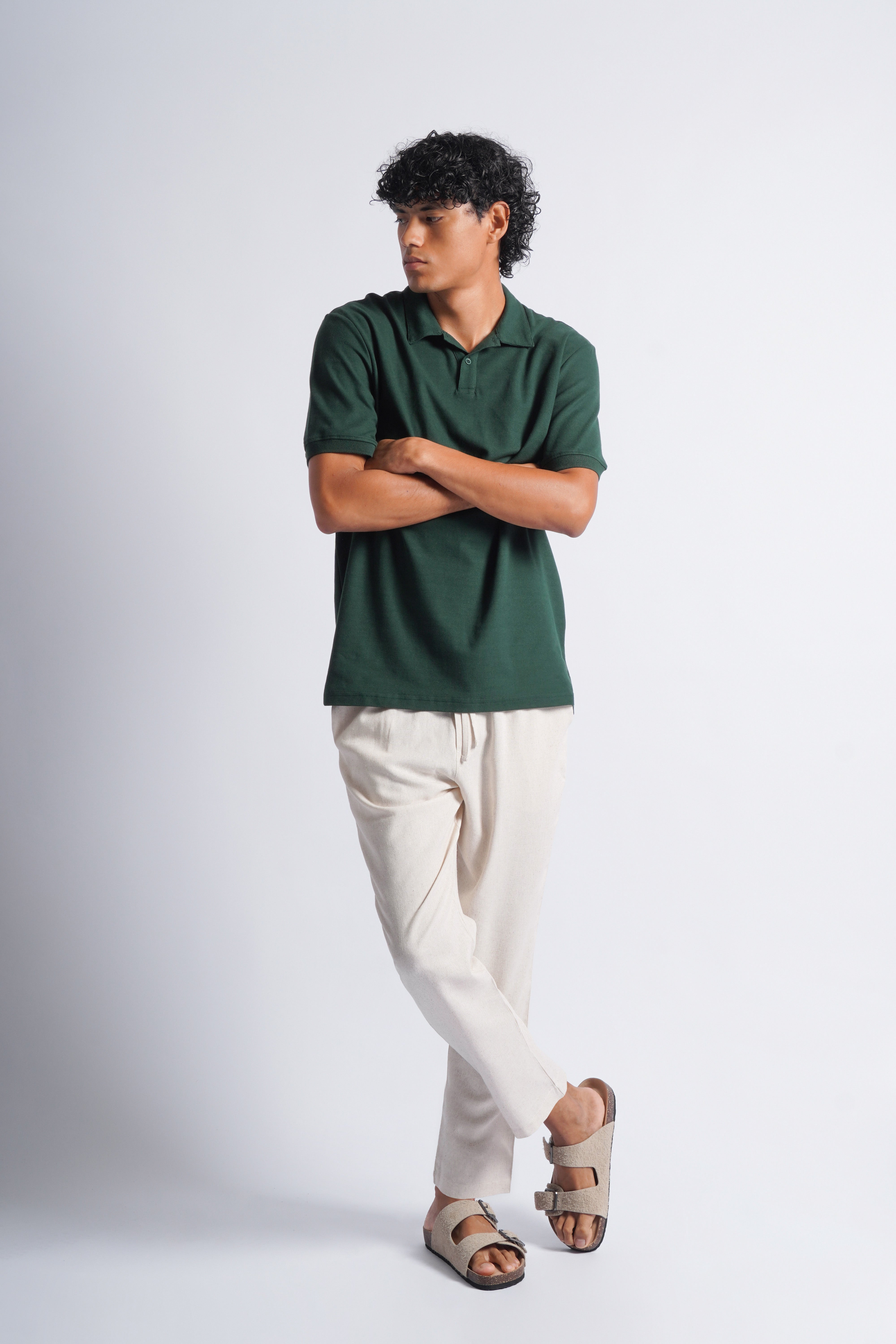 Polo Piqué Camisero - Verde Botella