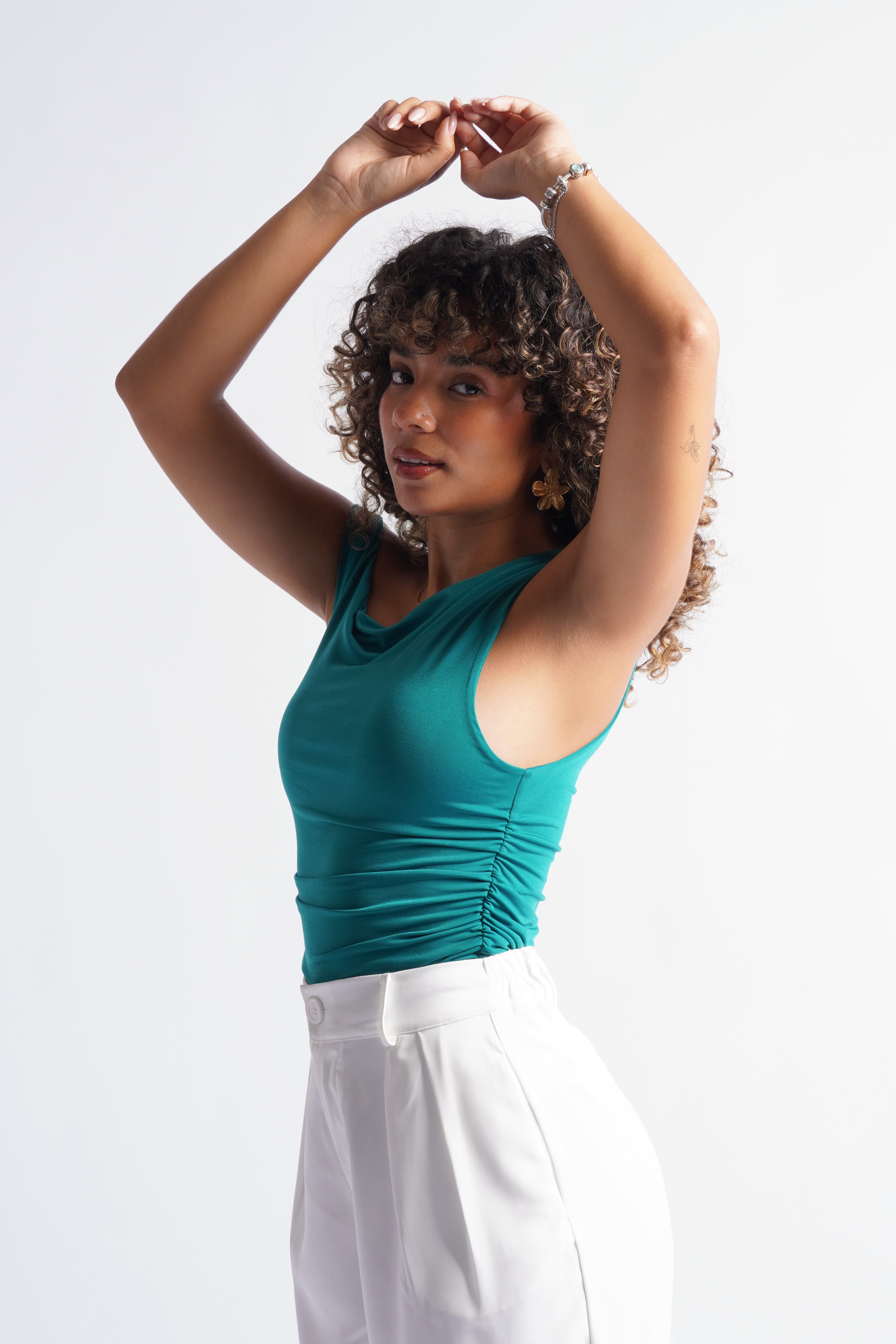 Top Asimétrico One Shoulder - Verde Botella