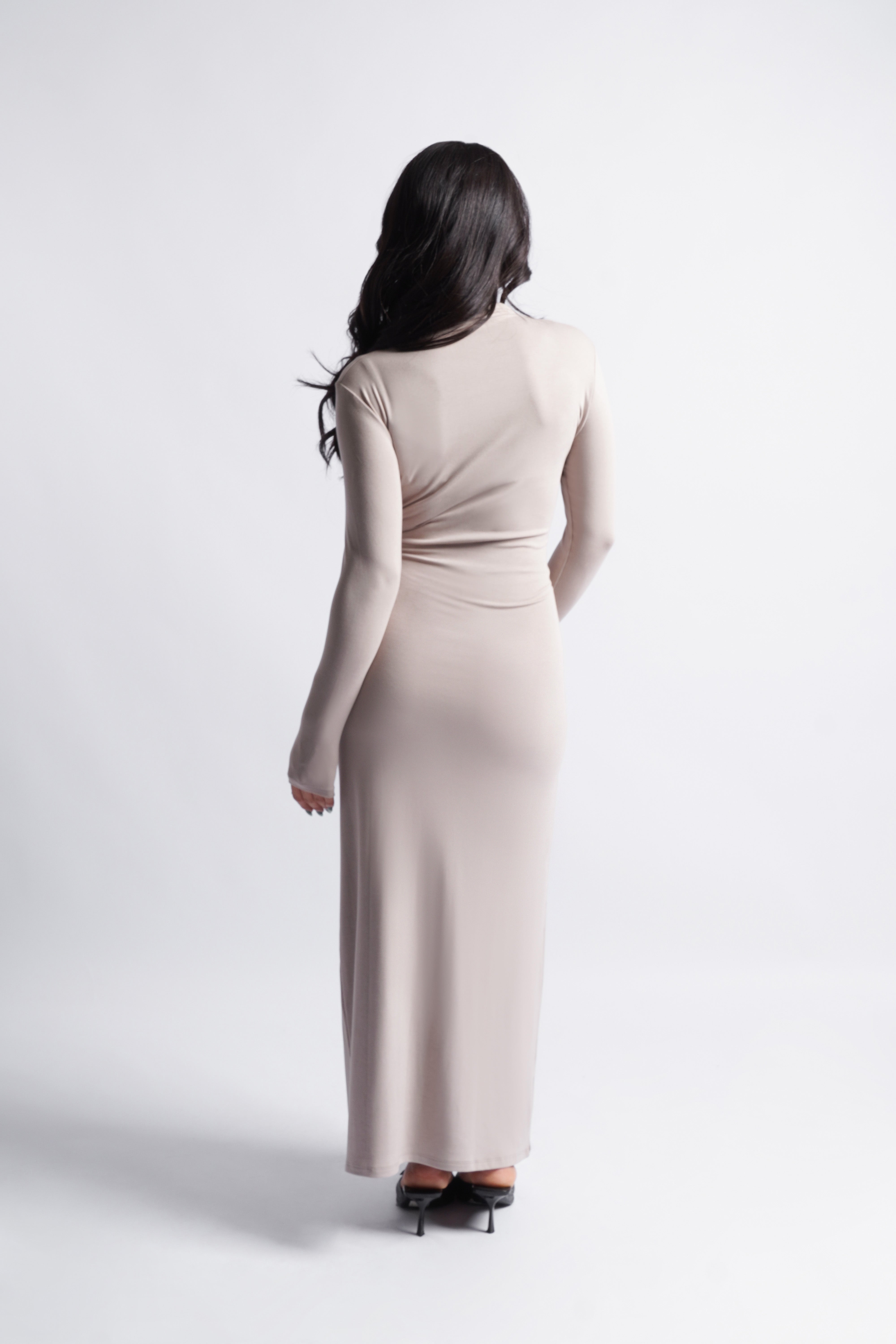 Vestido Largo Cerrado - Stone