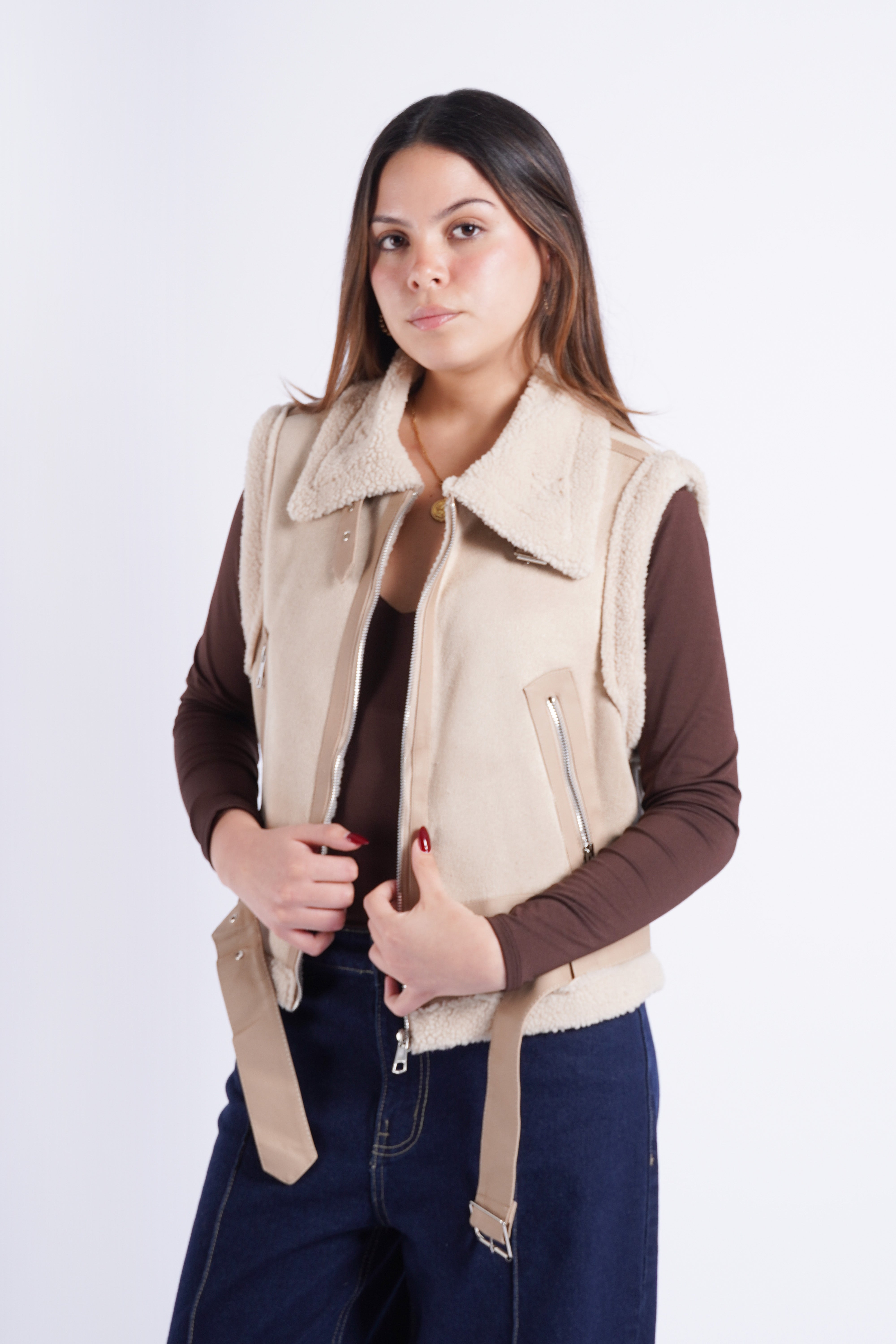 Chaleco con Peluche - Beige