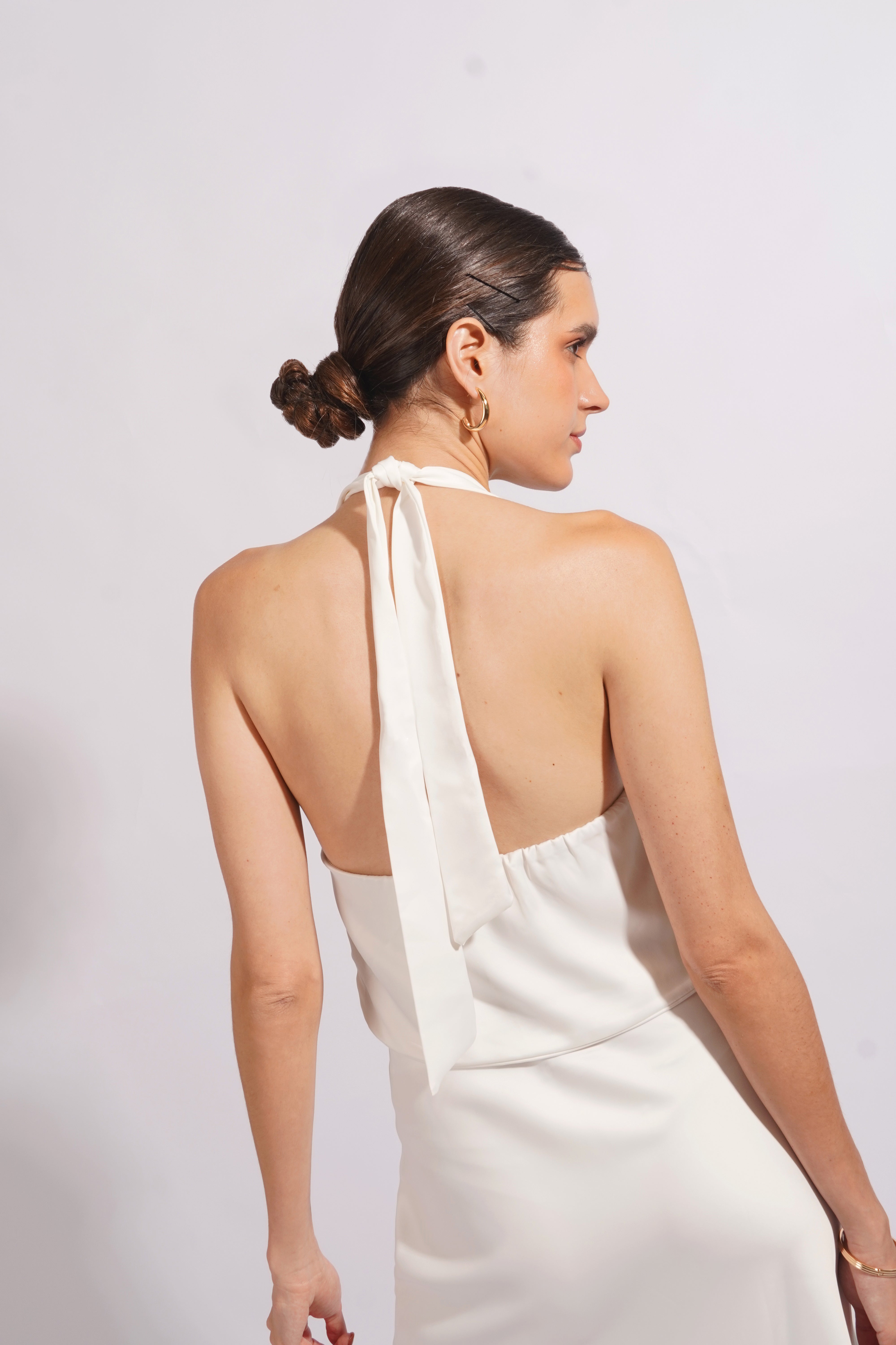 Top Halter Satinado - Perla