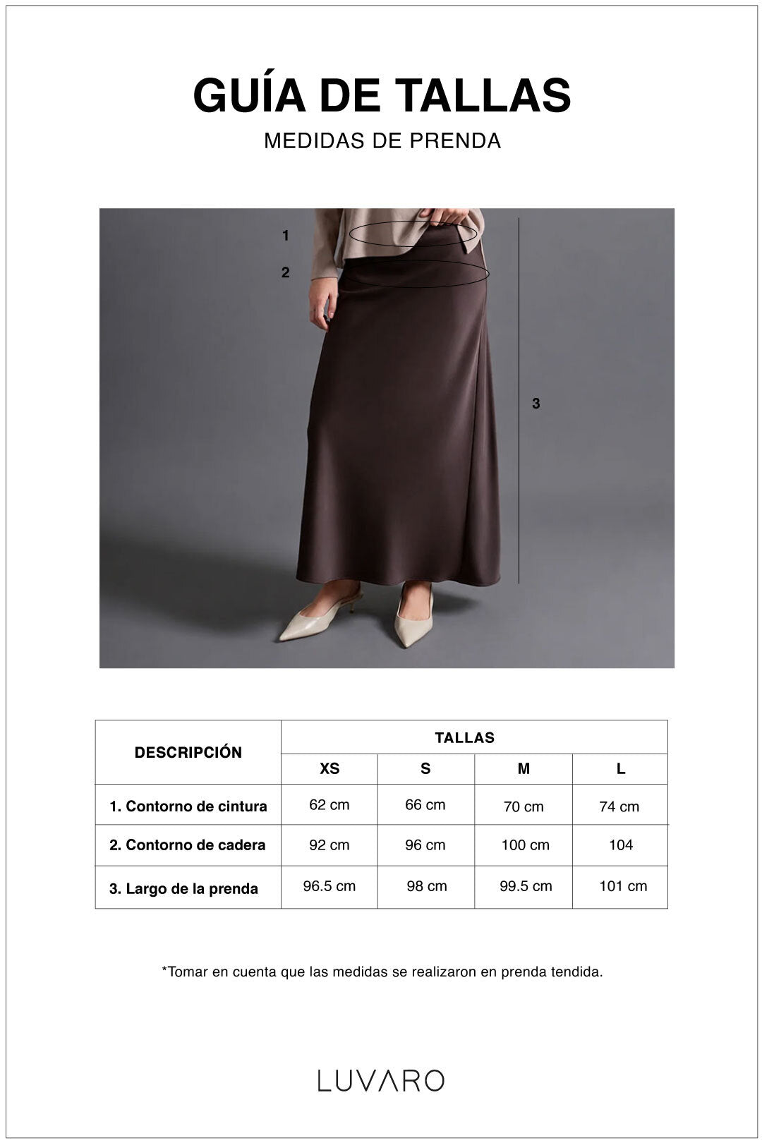 Falda Midi Satinada - Marrón