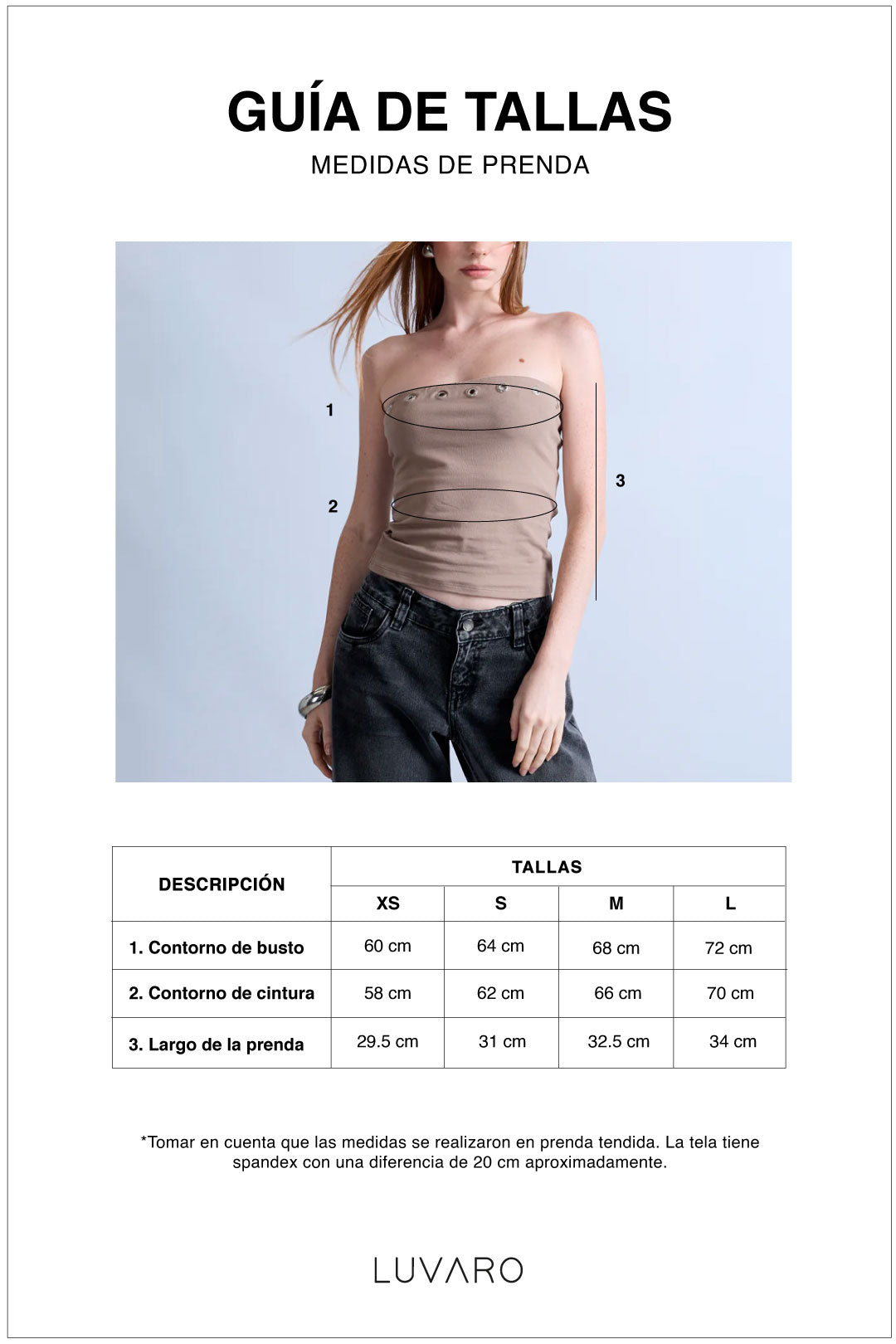 Top Strapless Ojalillos - Azul