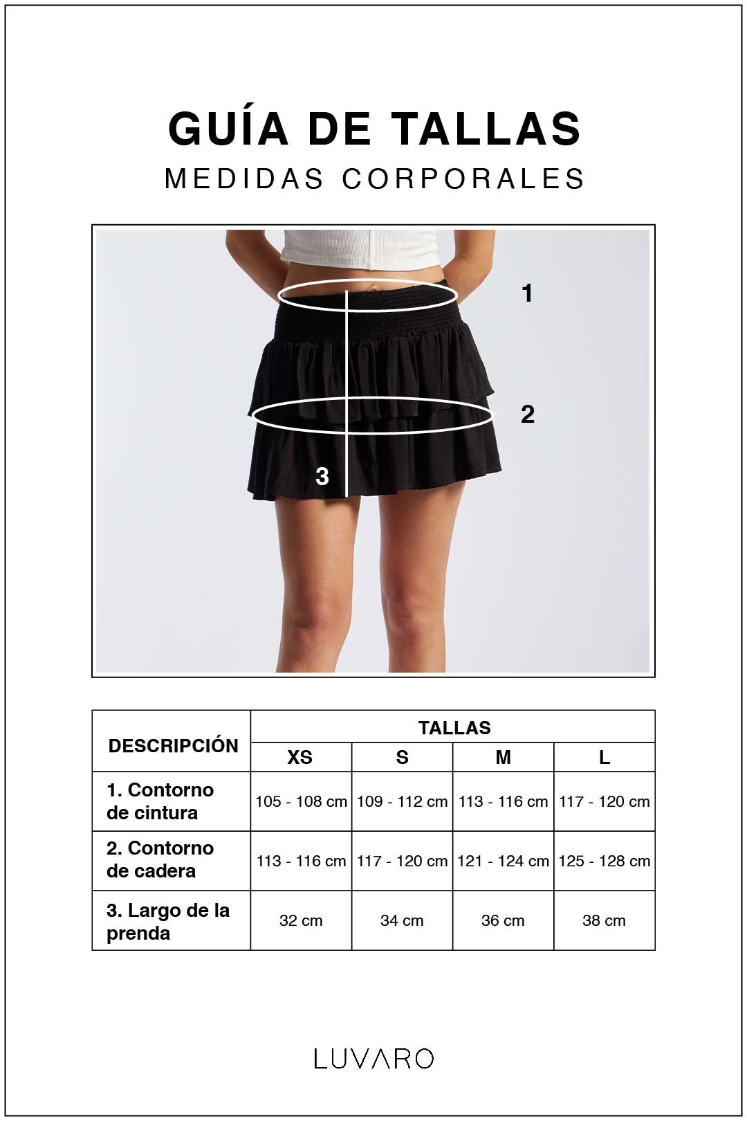 Falda Mini Volantes - Negro