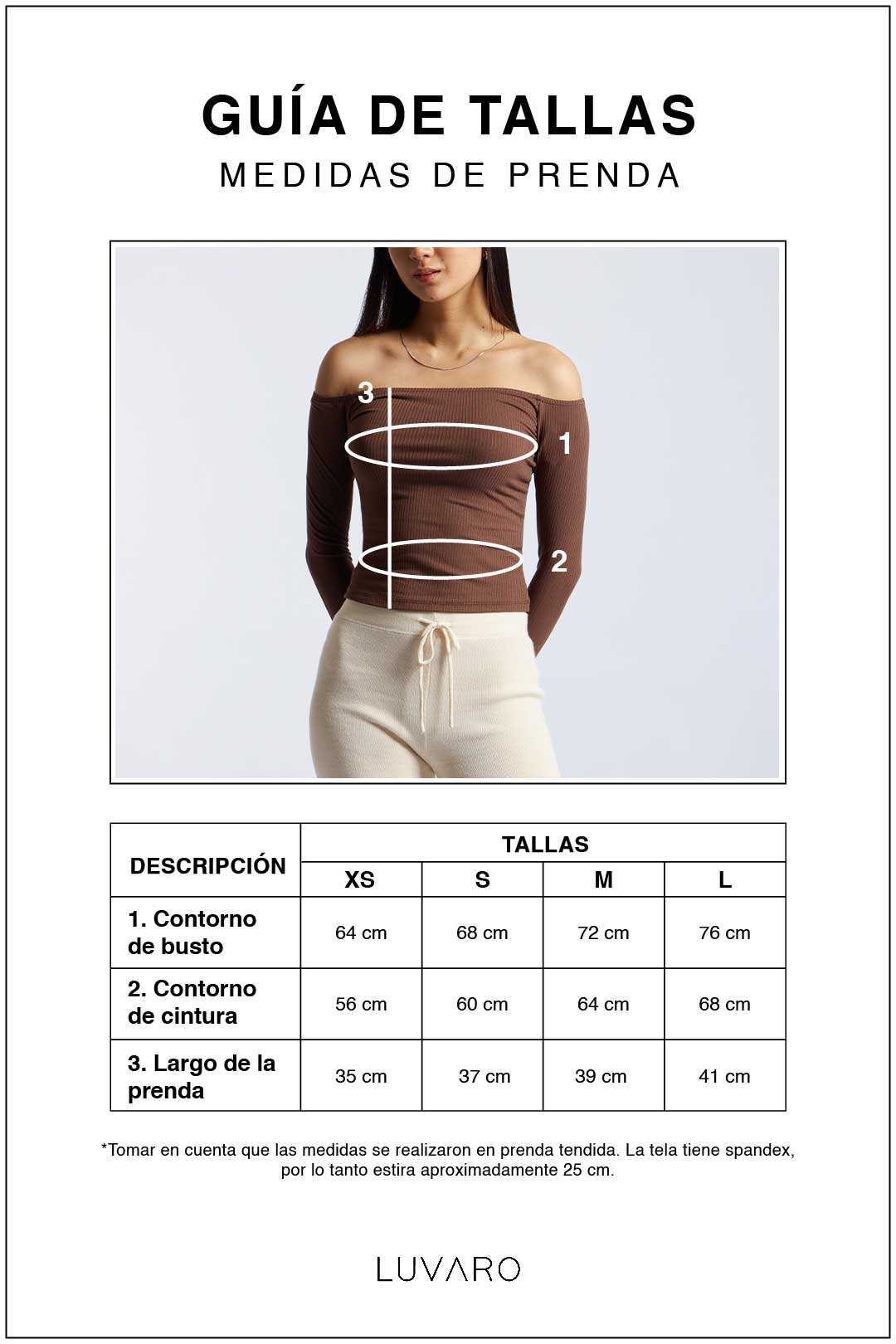 Top Strapless Manga Larga - Marrón