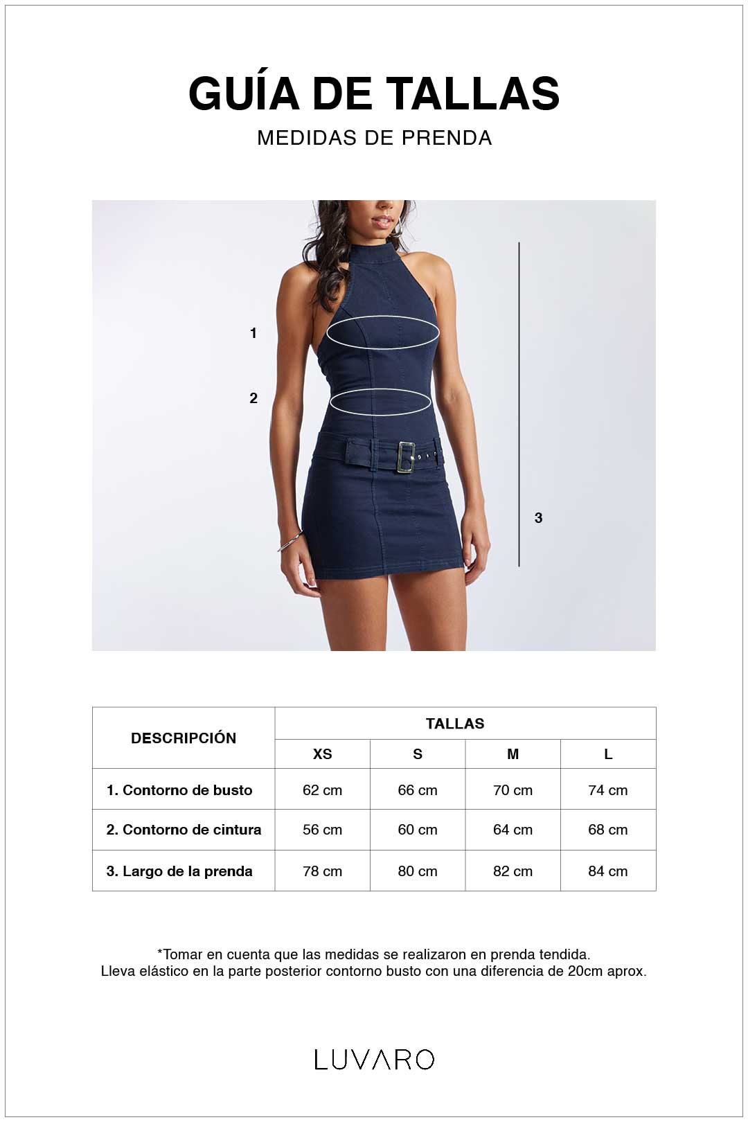 Vestido Denim Halter Correa - Azul