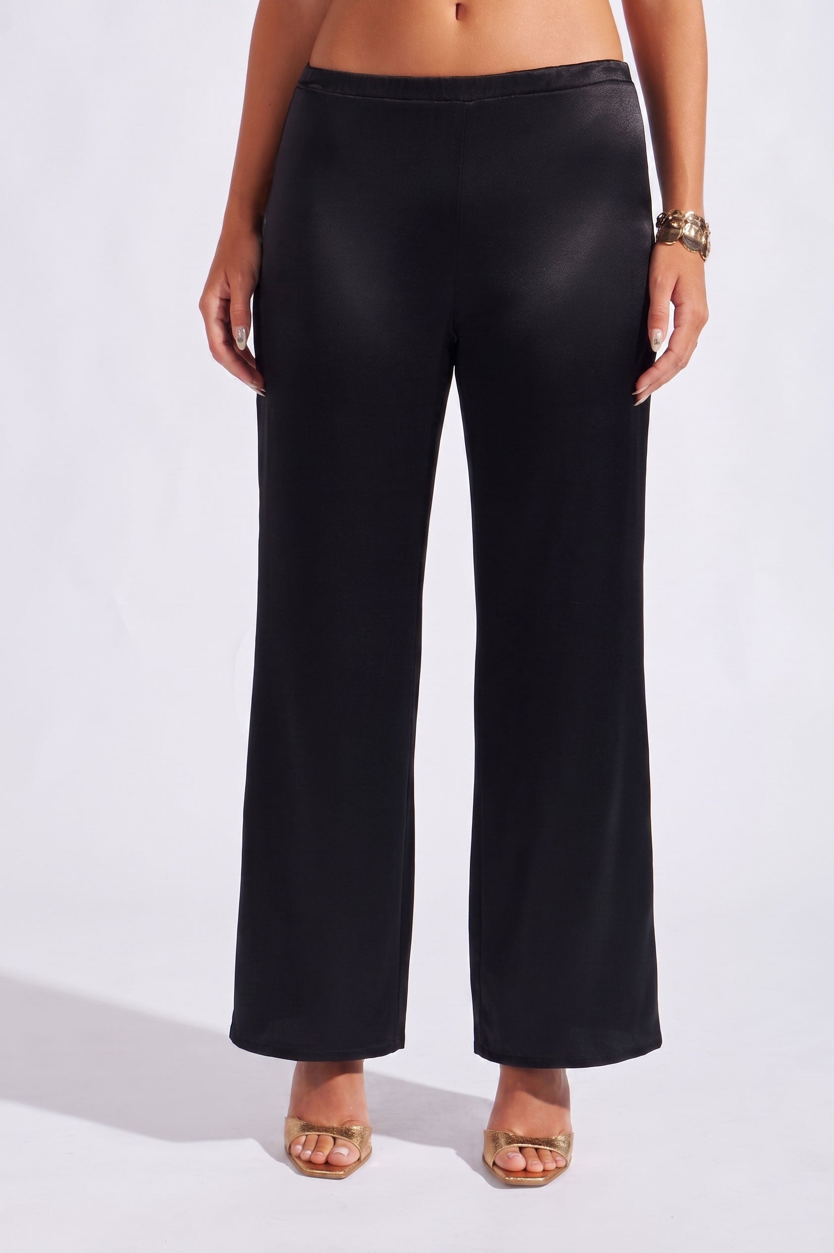 Pantalón Holgado Satín - Negro