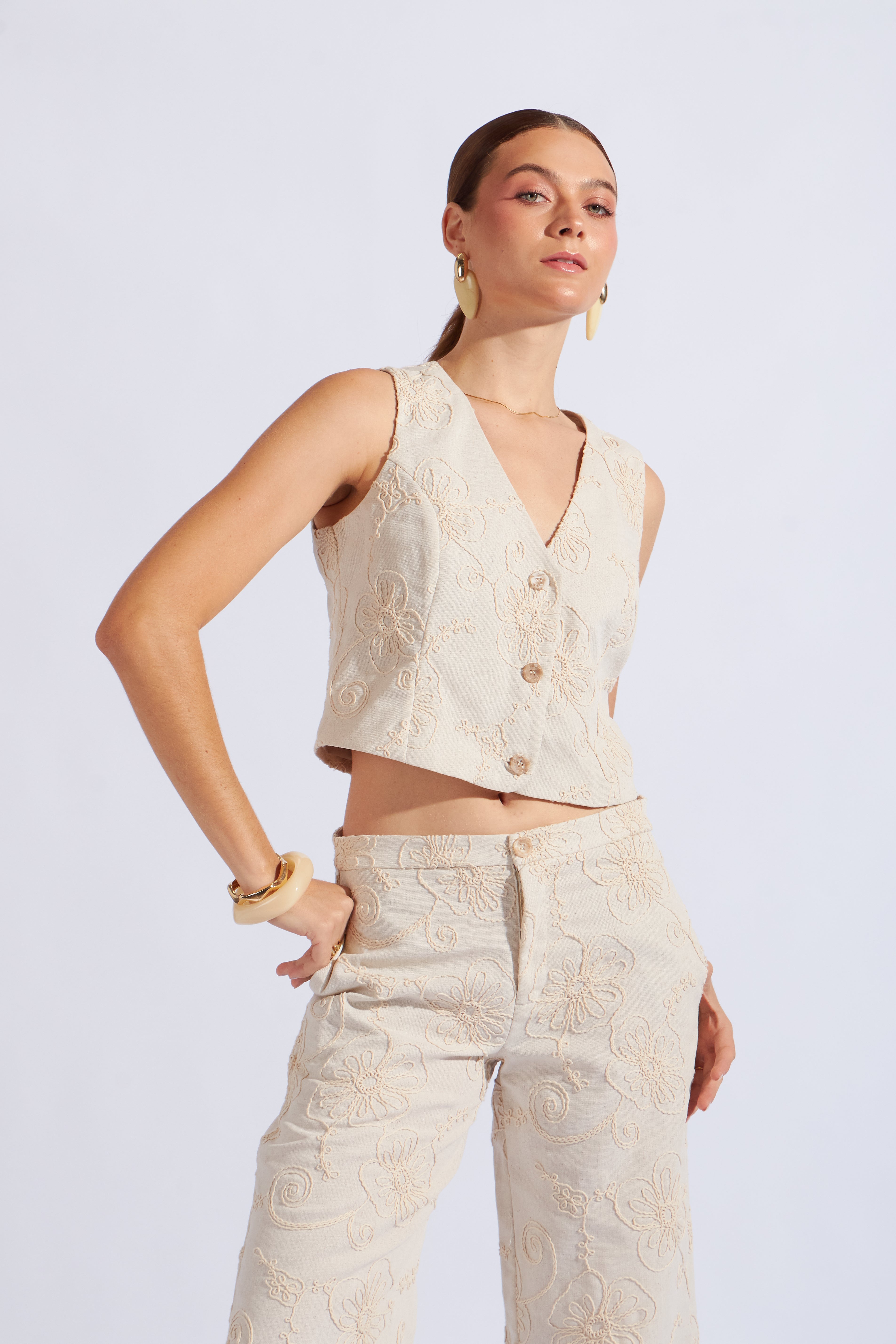 Chaleco Sastre Textura - Natural