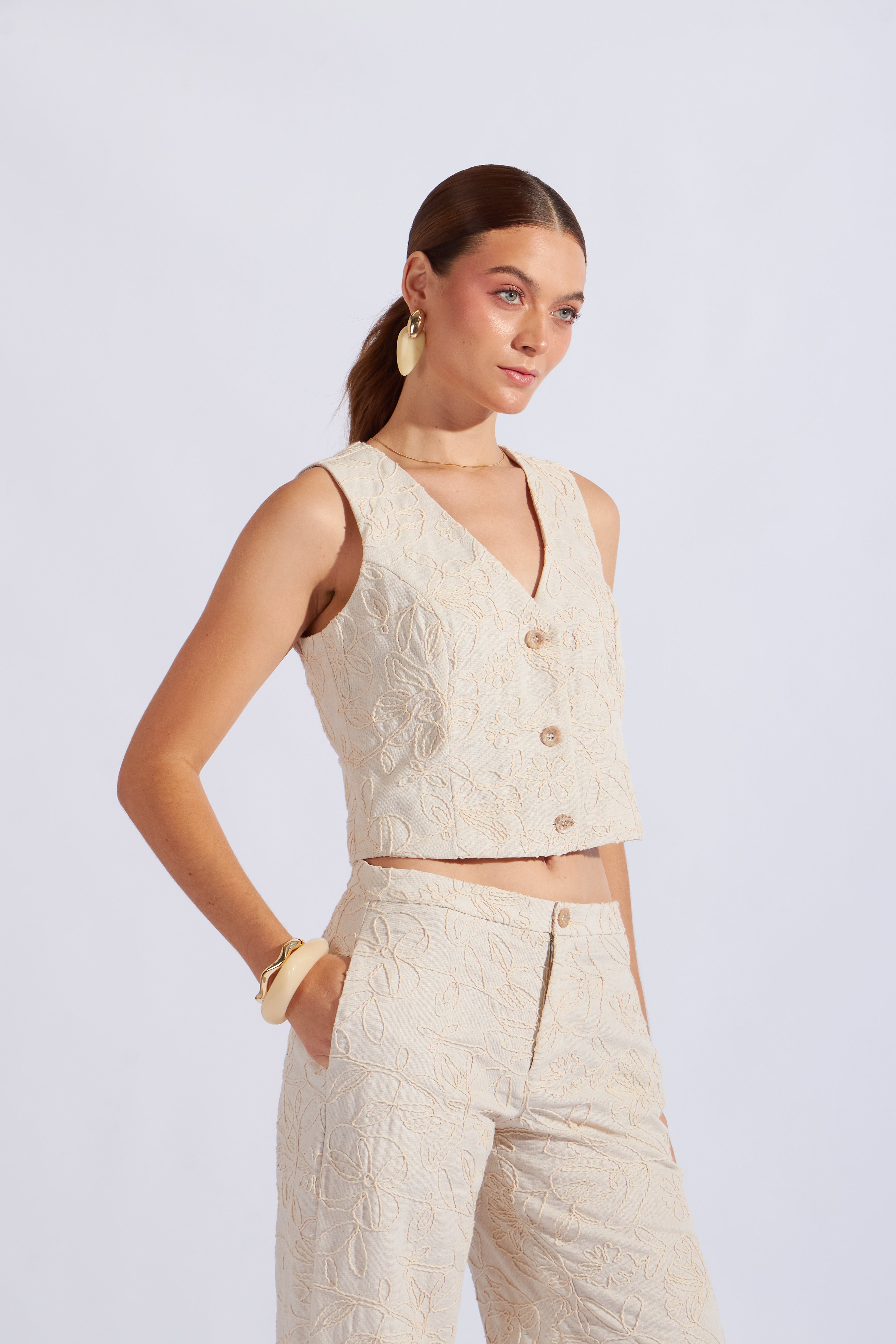 Chaleco Sastre Textura - Natural