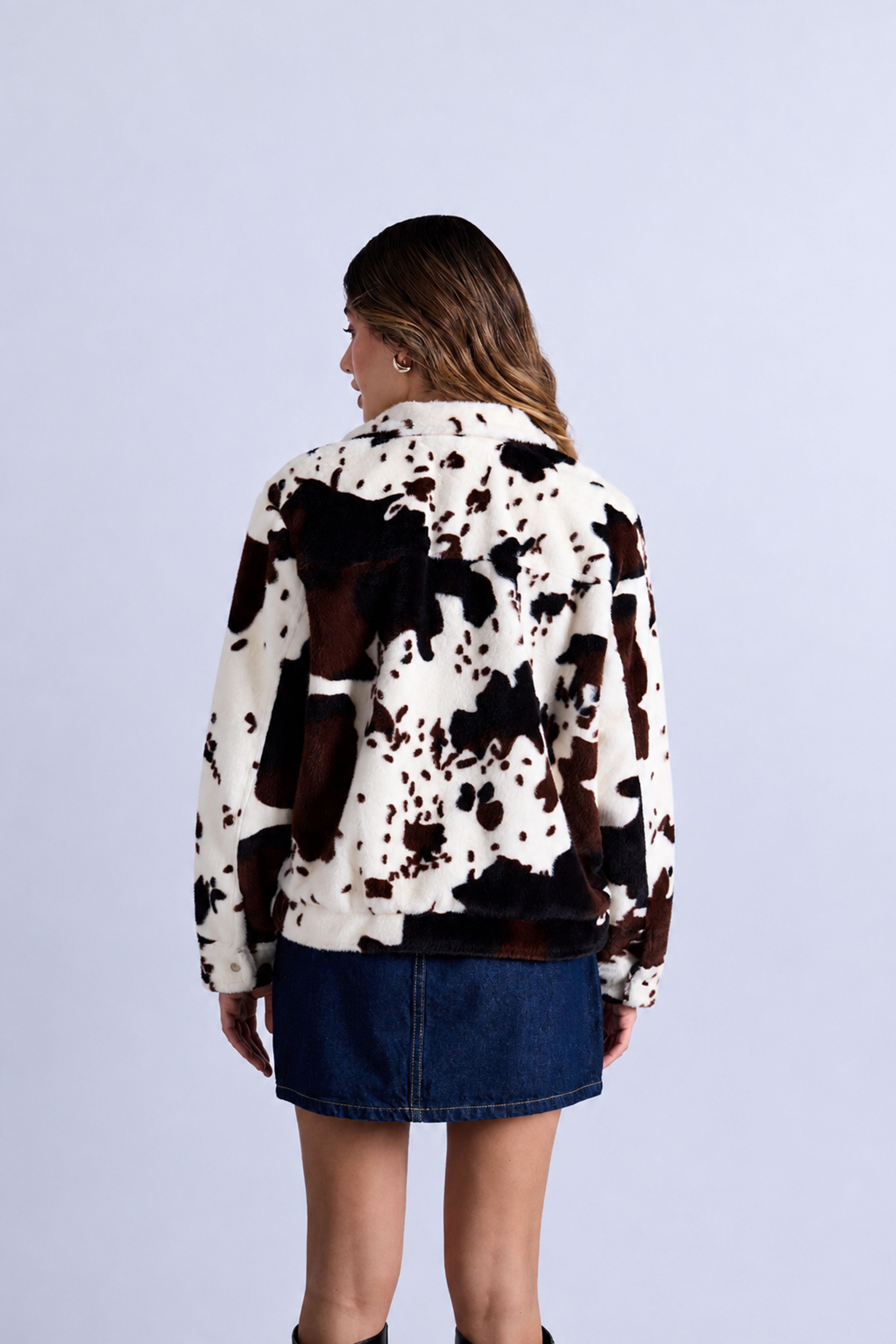 Cazadora Efecto Peluche Cow - Cow print