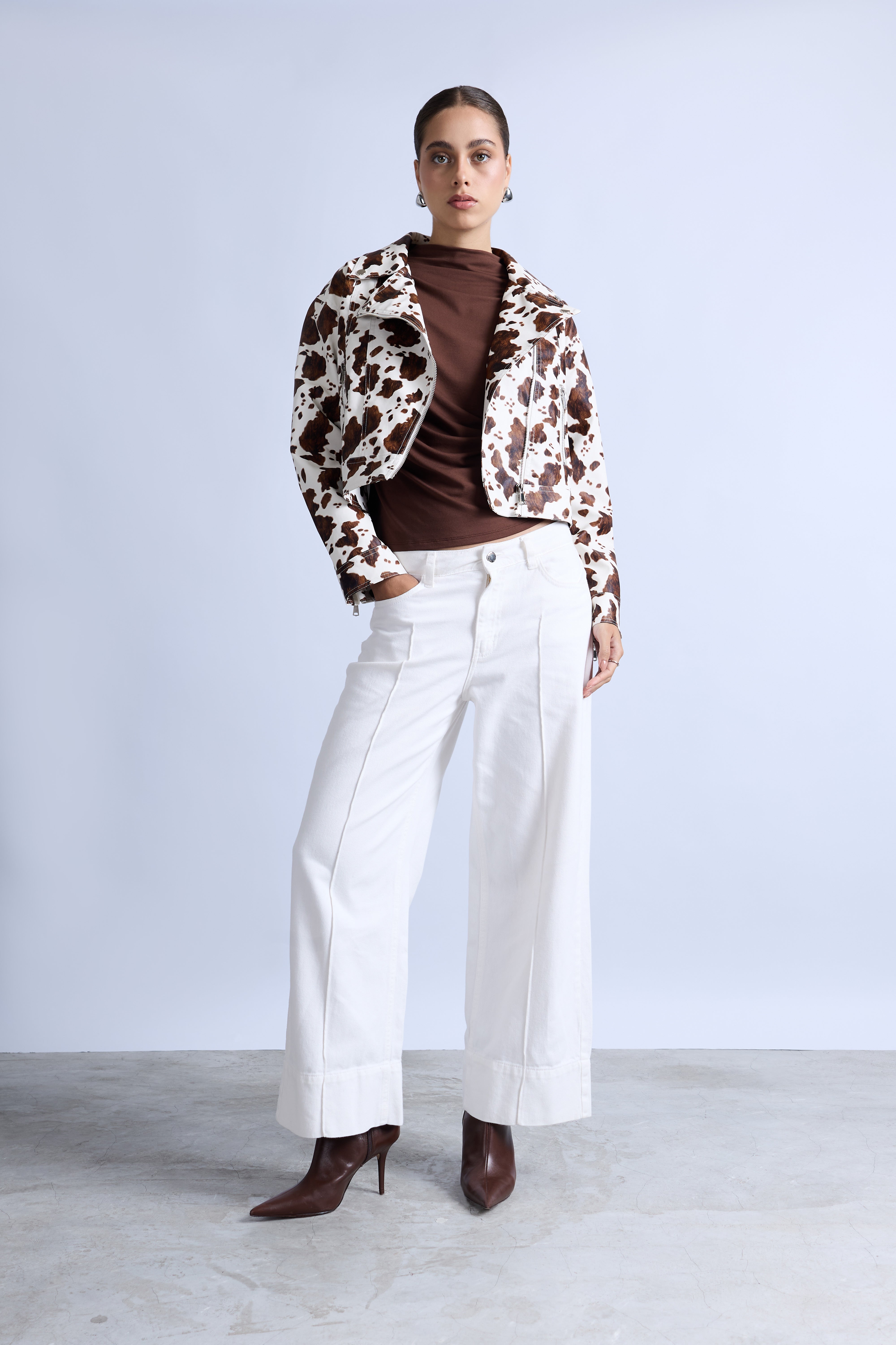 Cazadora Leather Cow - Print vaca