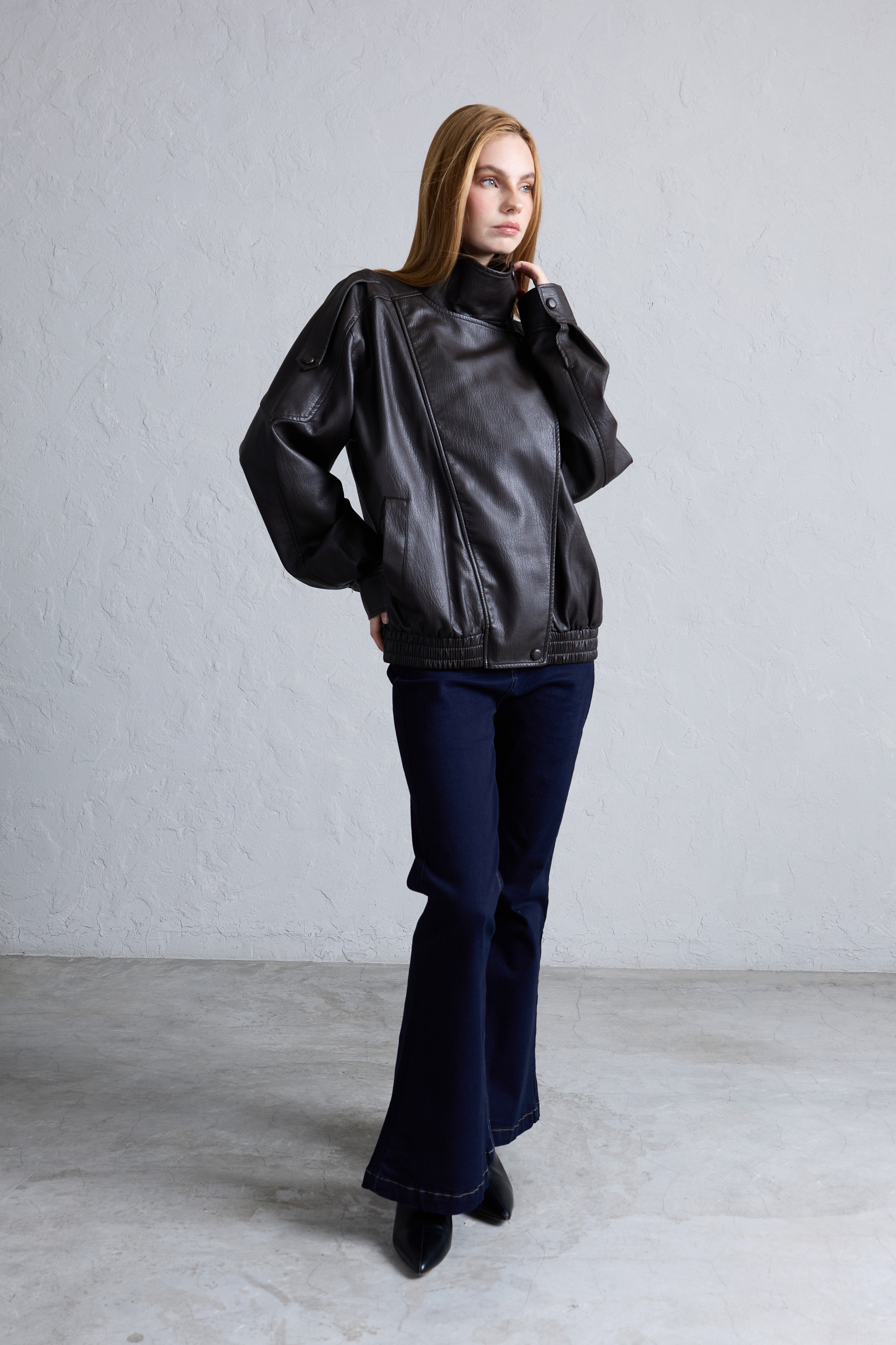 Casaca Leather Solapa - Marrón Oscuro