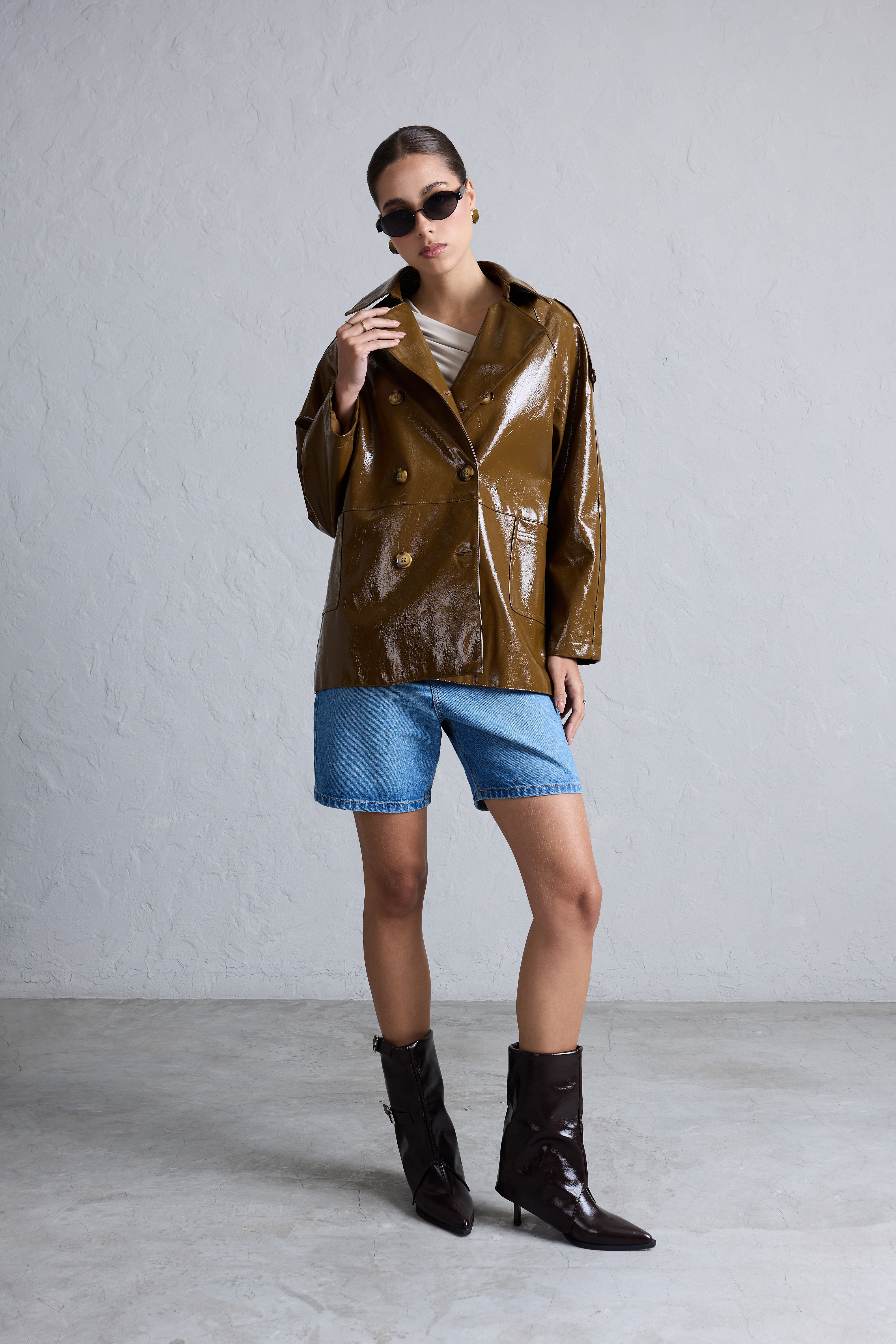 Trench Midi leather - Camel