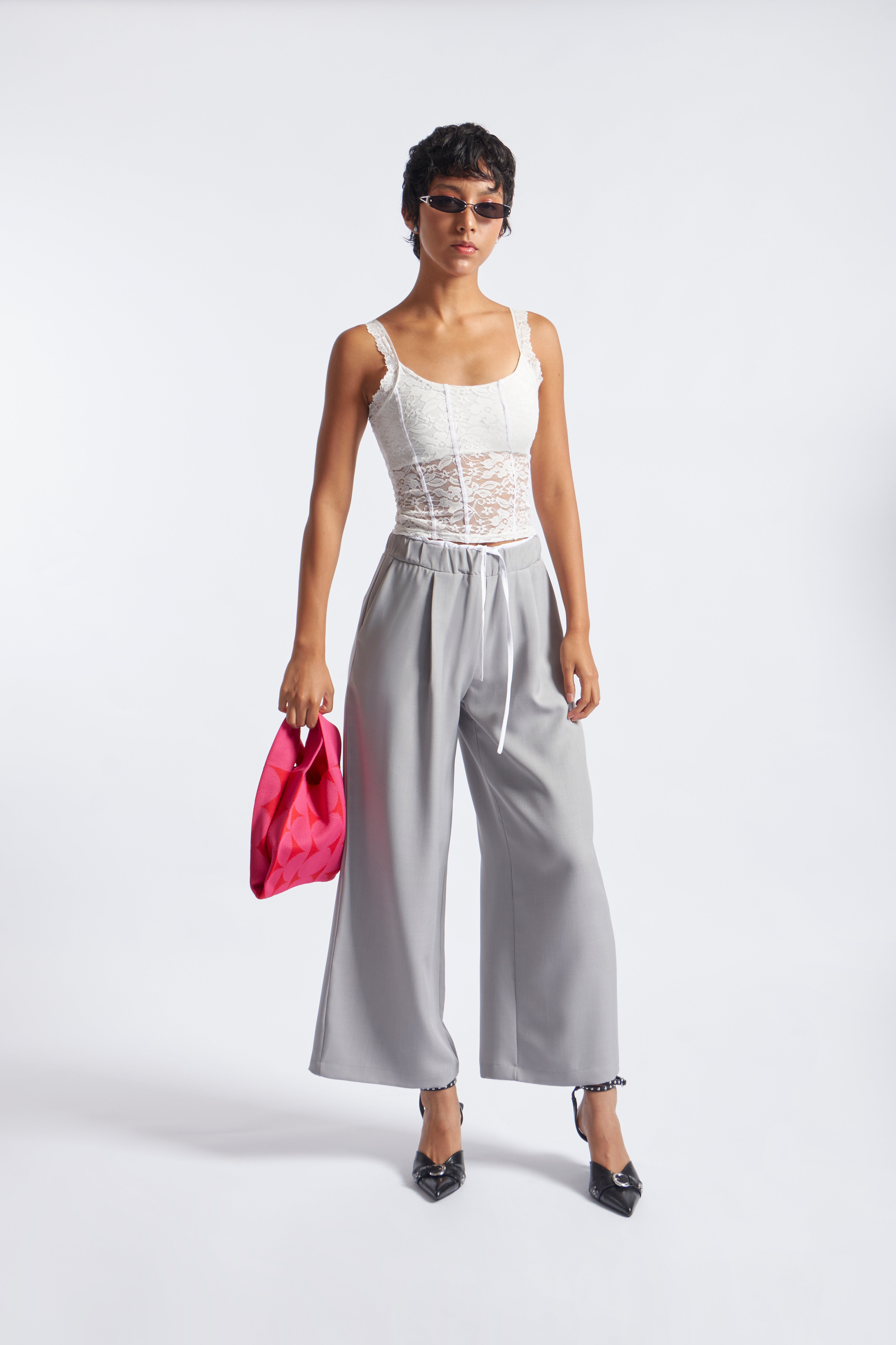 Top Básico Encaje - Perla