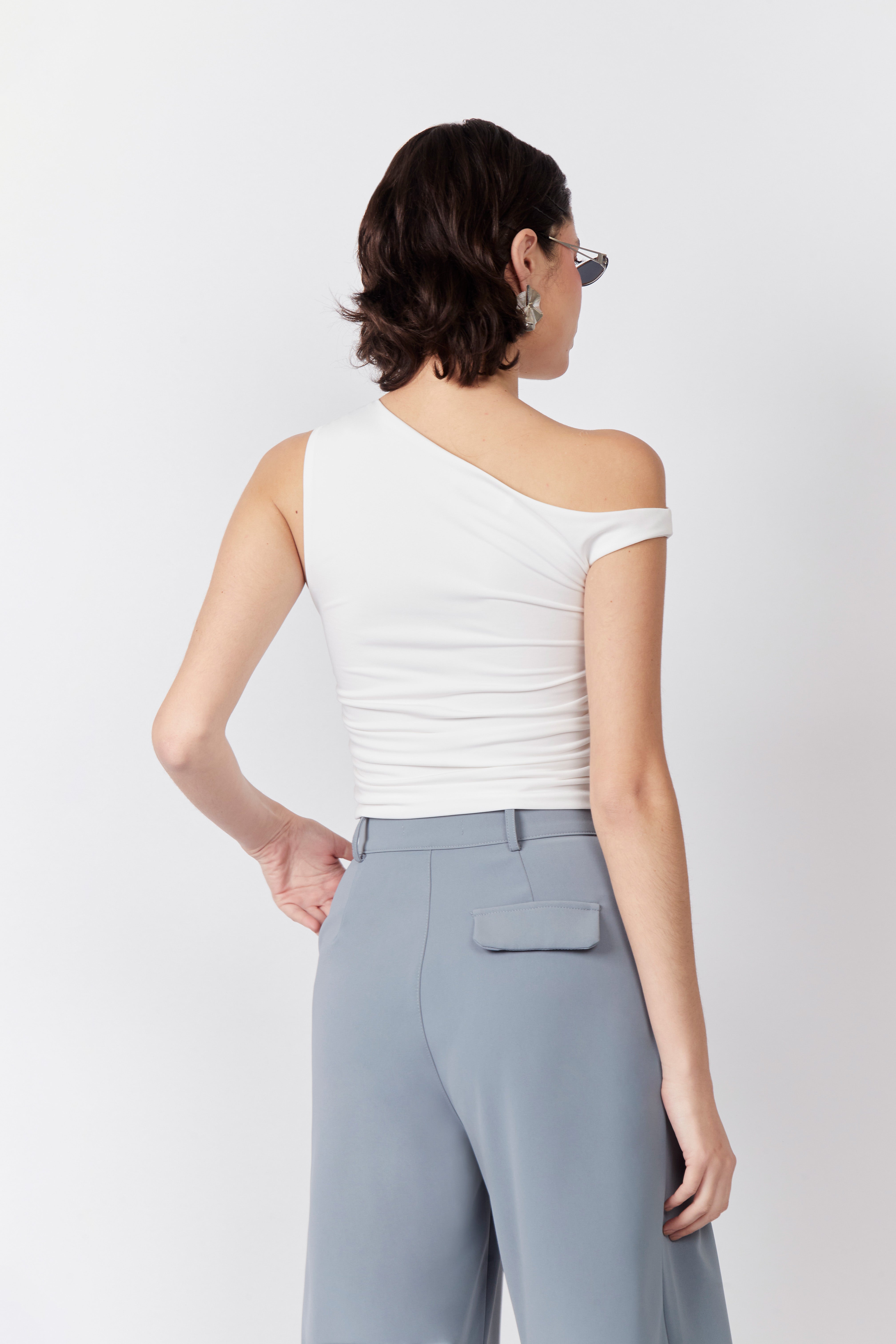 Top Asimétrico One Shoulder - Perla