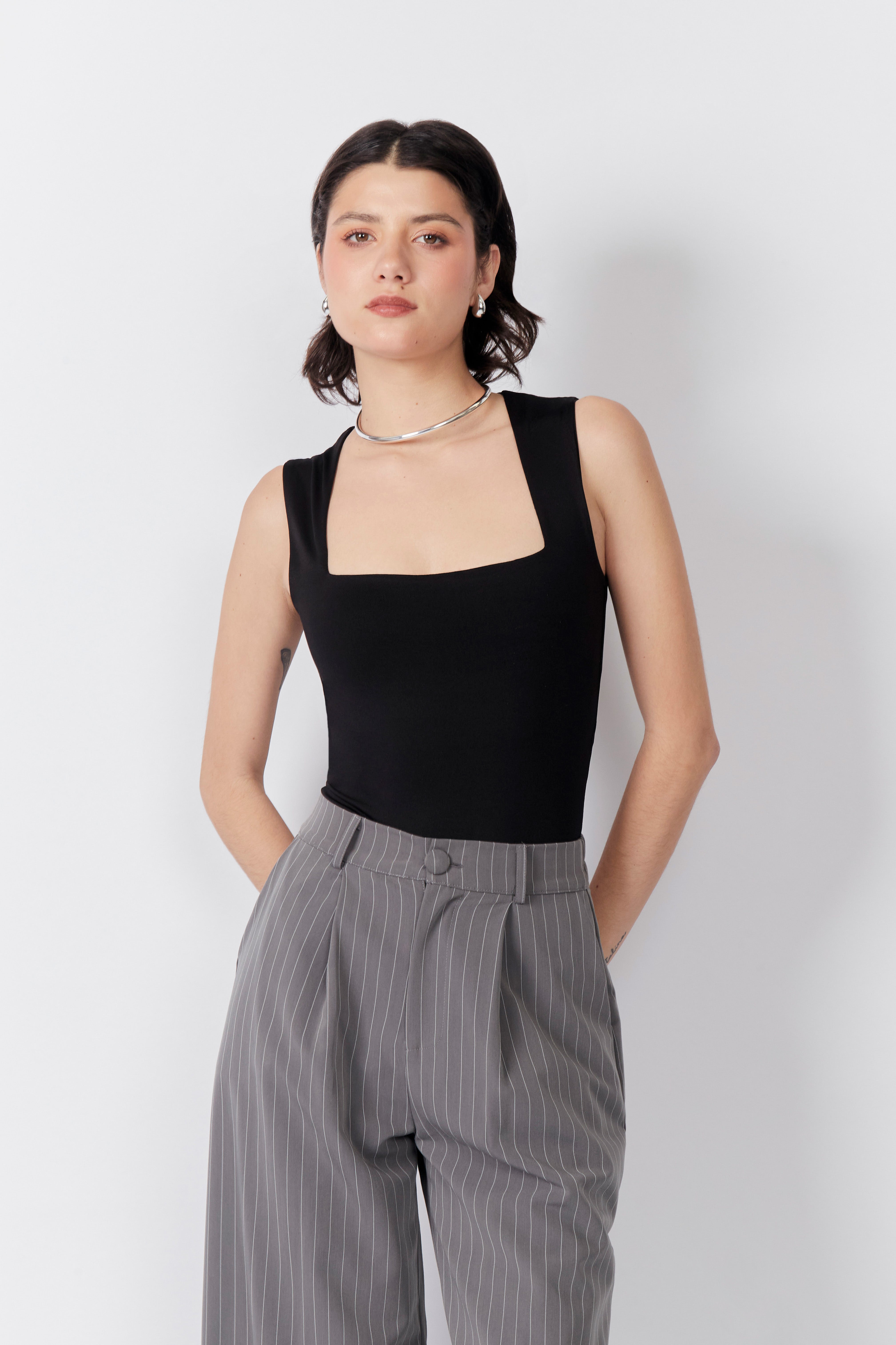 Body Escote Cuadrado - Negro
