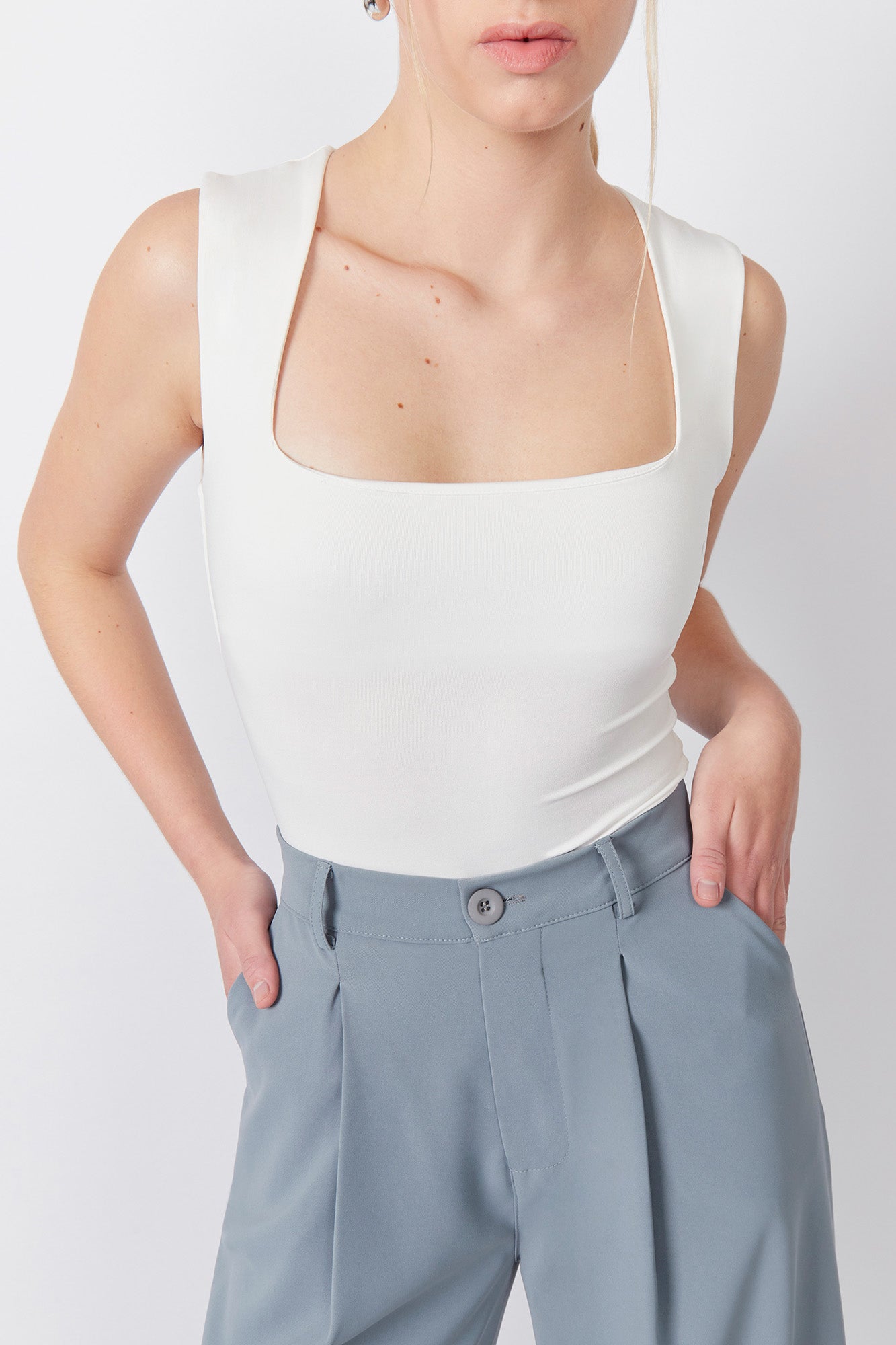 Body Escote Cuadrado - Perla