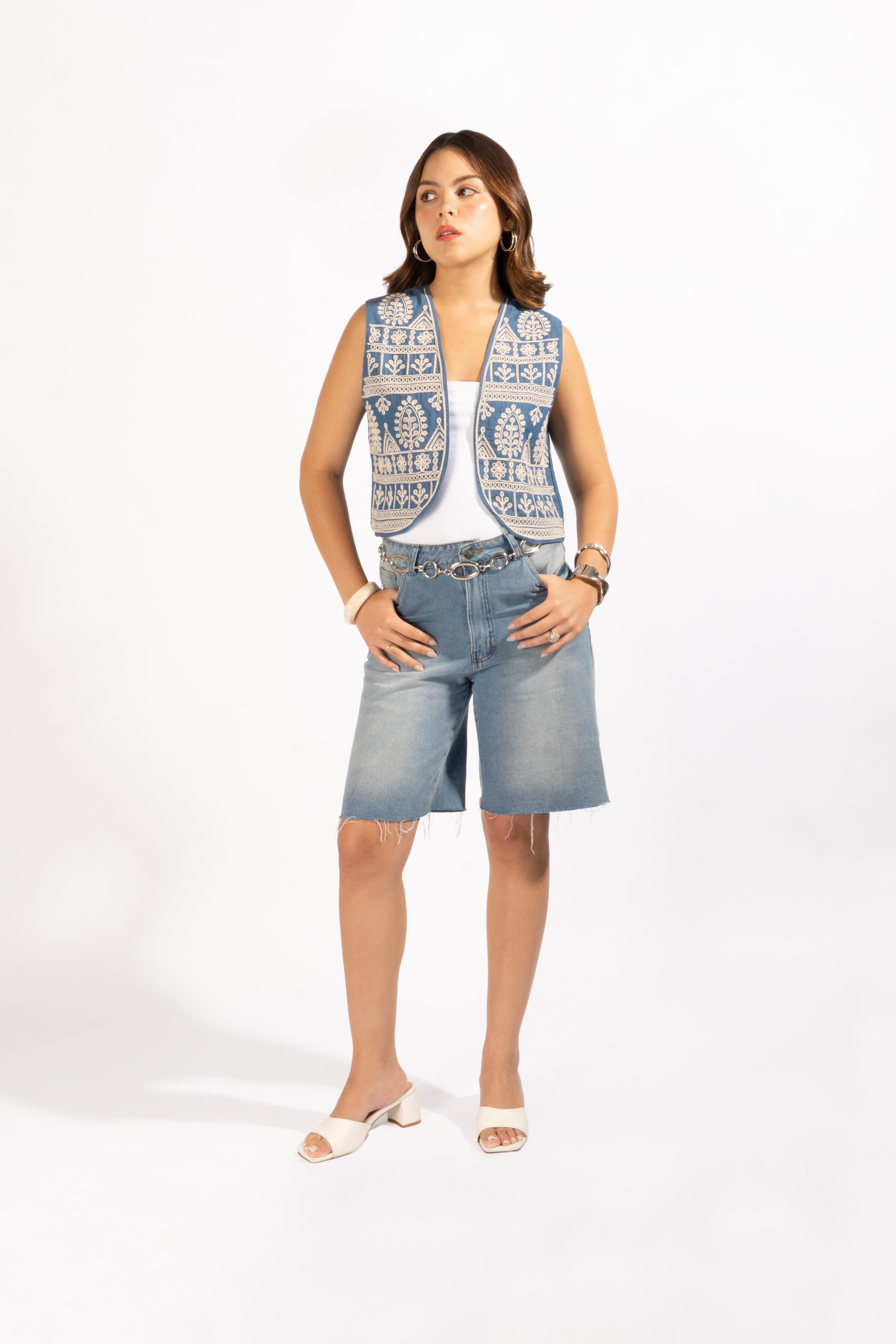 Chaleco Corto Rústico - Azul