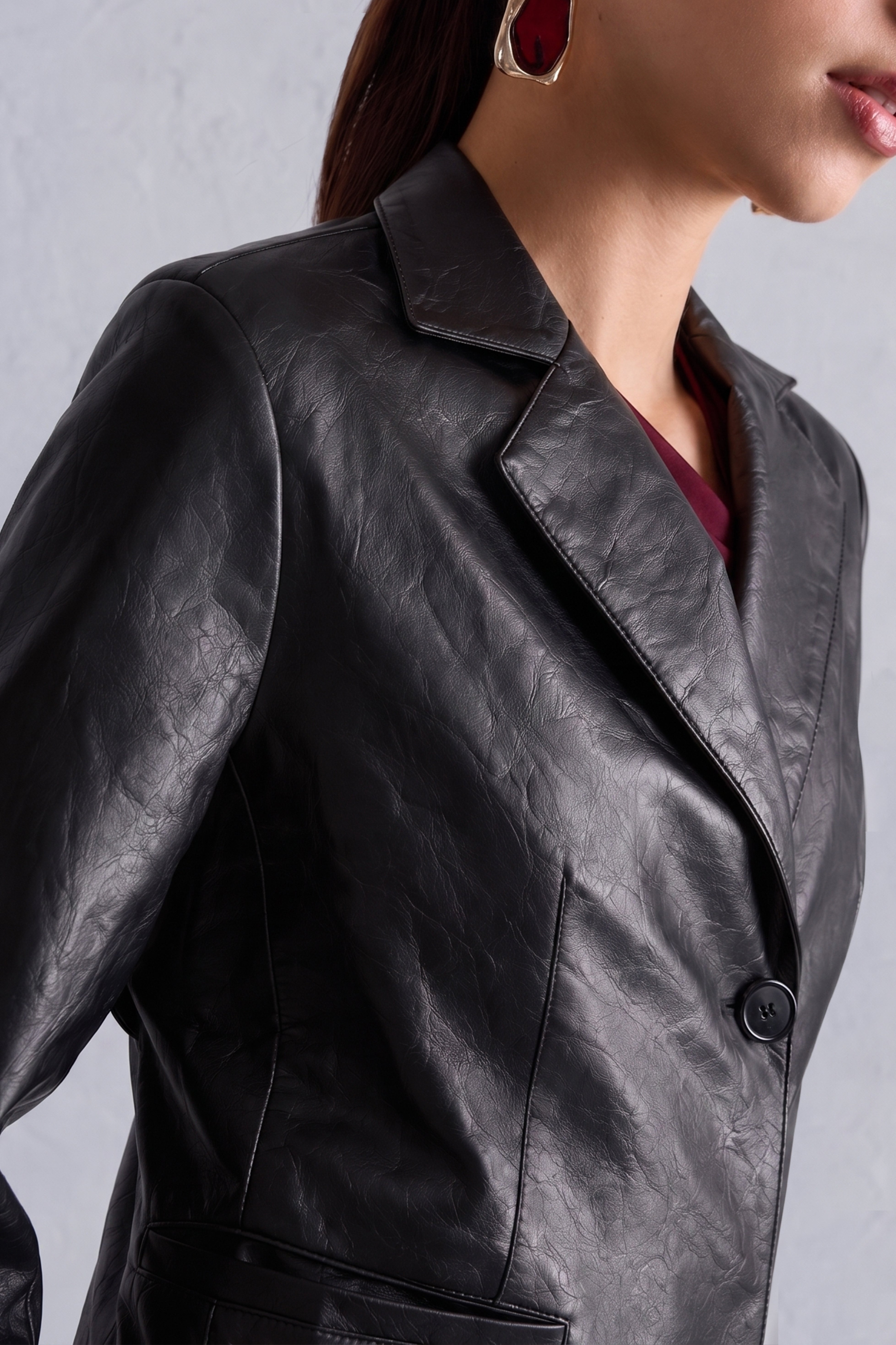 Blazer Leather Slim - Negro