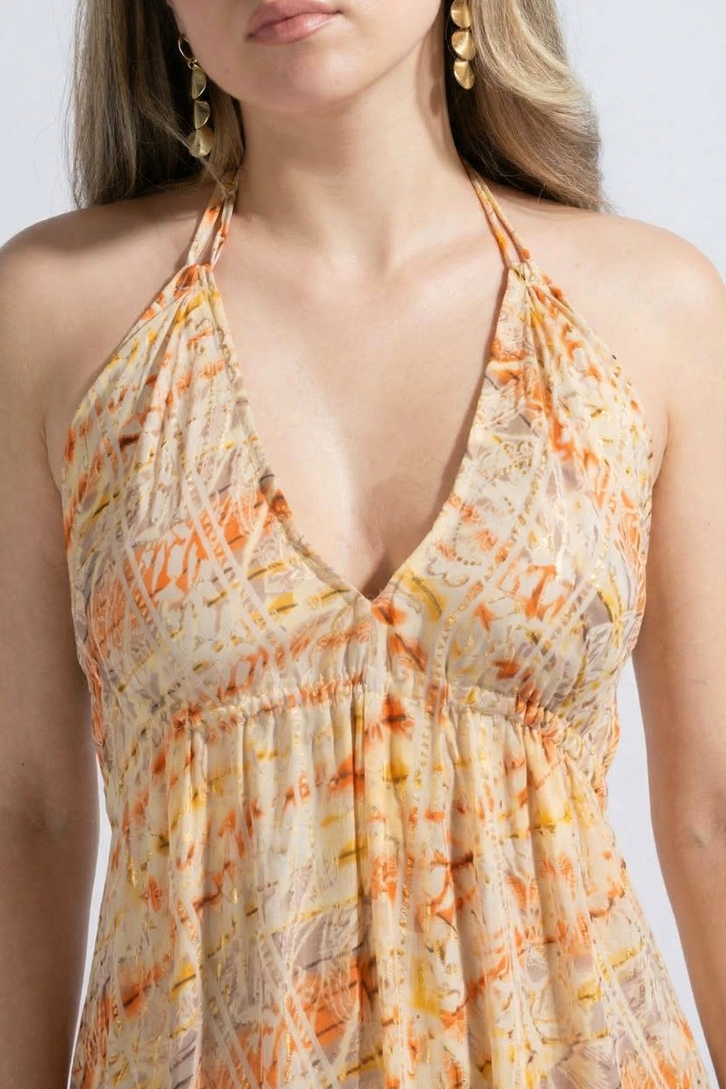 Vestido Bohemio Estampado - Amarillo