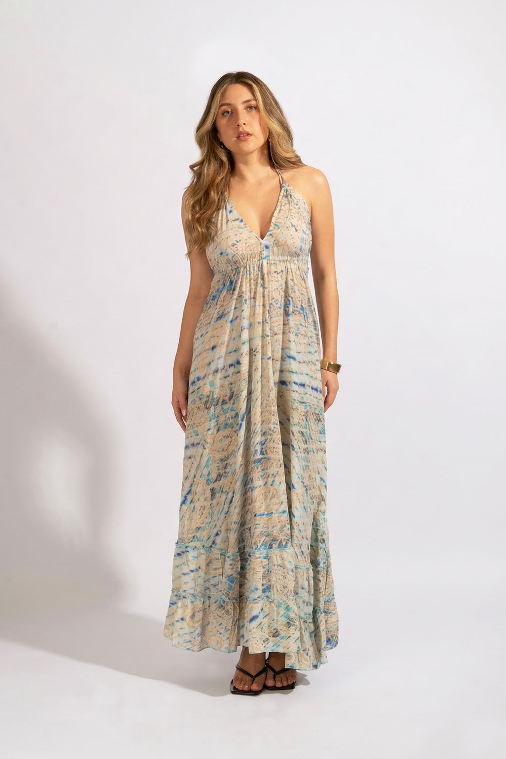 Vestido Bohemio Estampado - Azul