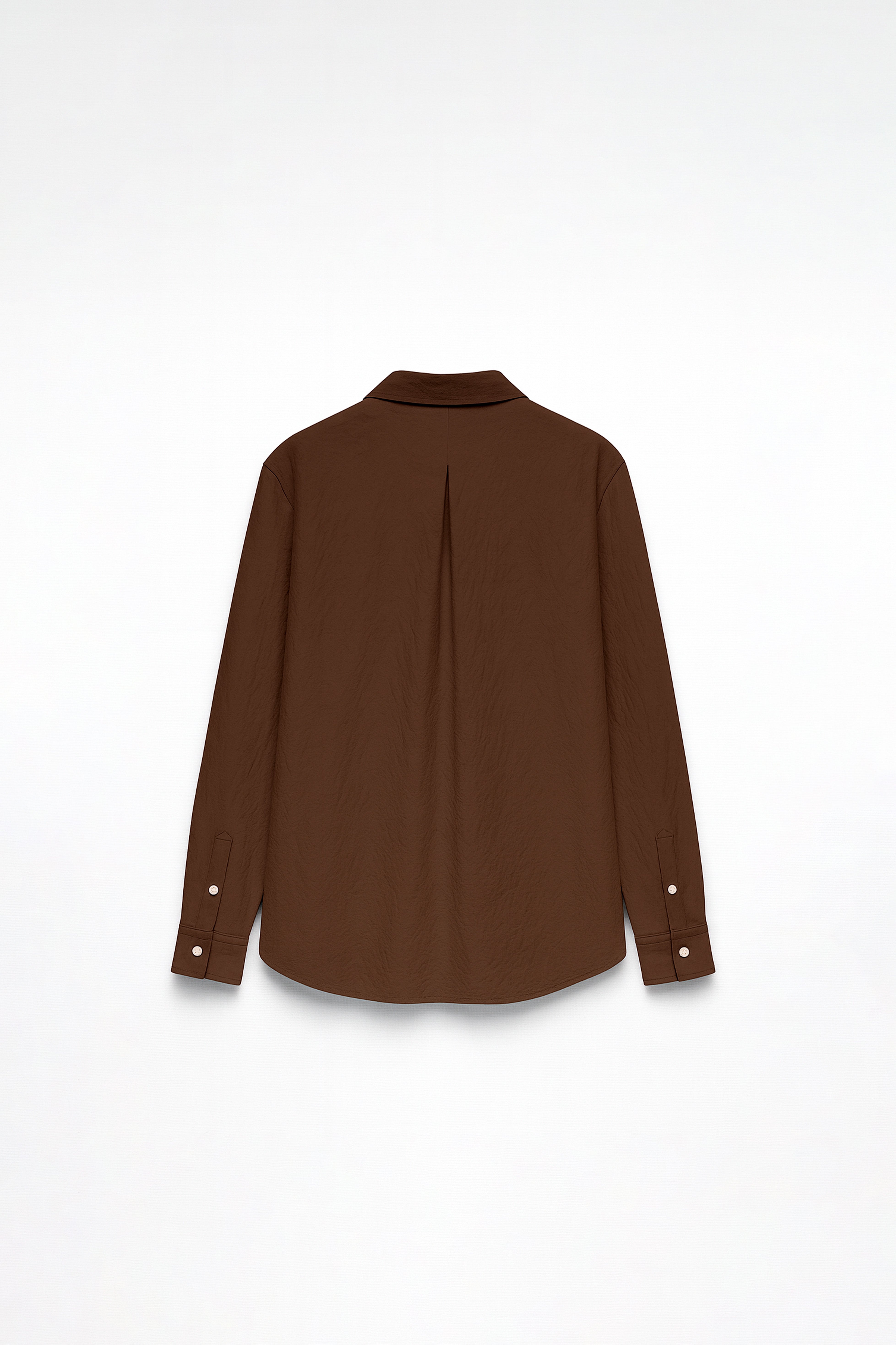 Camisa Fluida Básica - Marrón