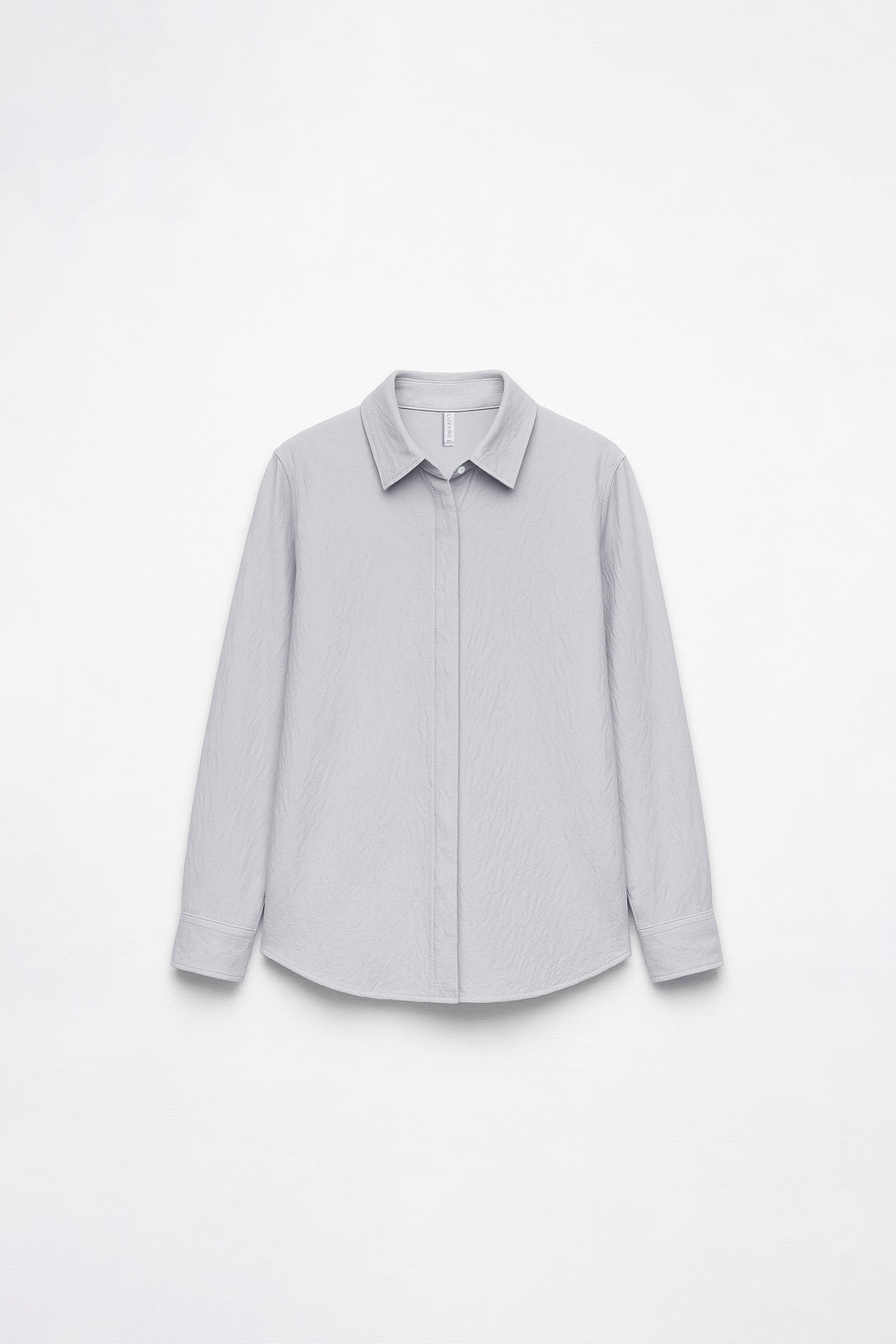 Camisa Fluida Básica - Gris Claro