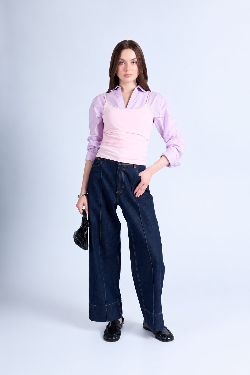 Top Slim Tiras - Rosa Pastel