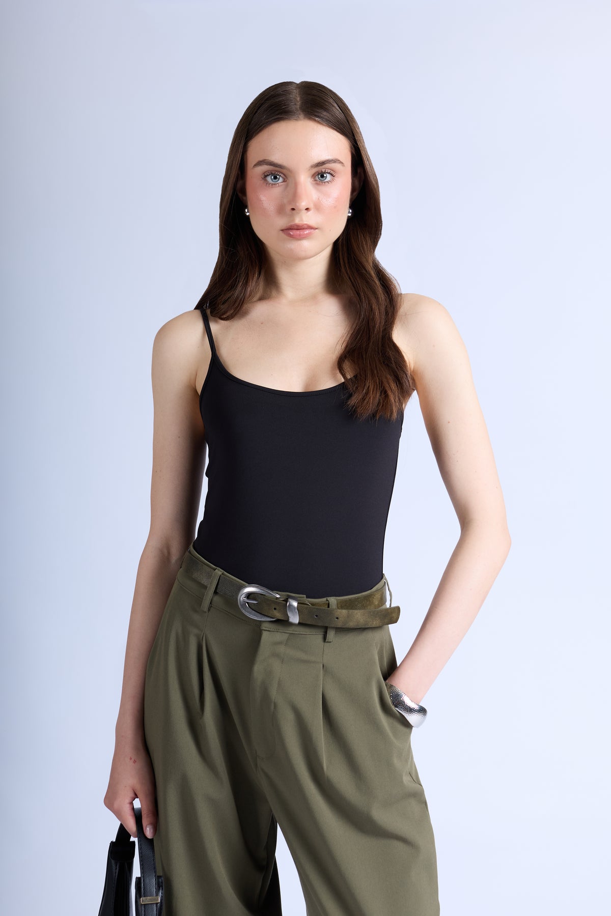 Top Slim Tiras - Negro