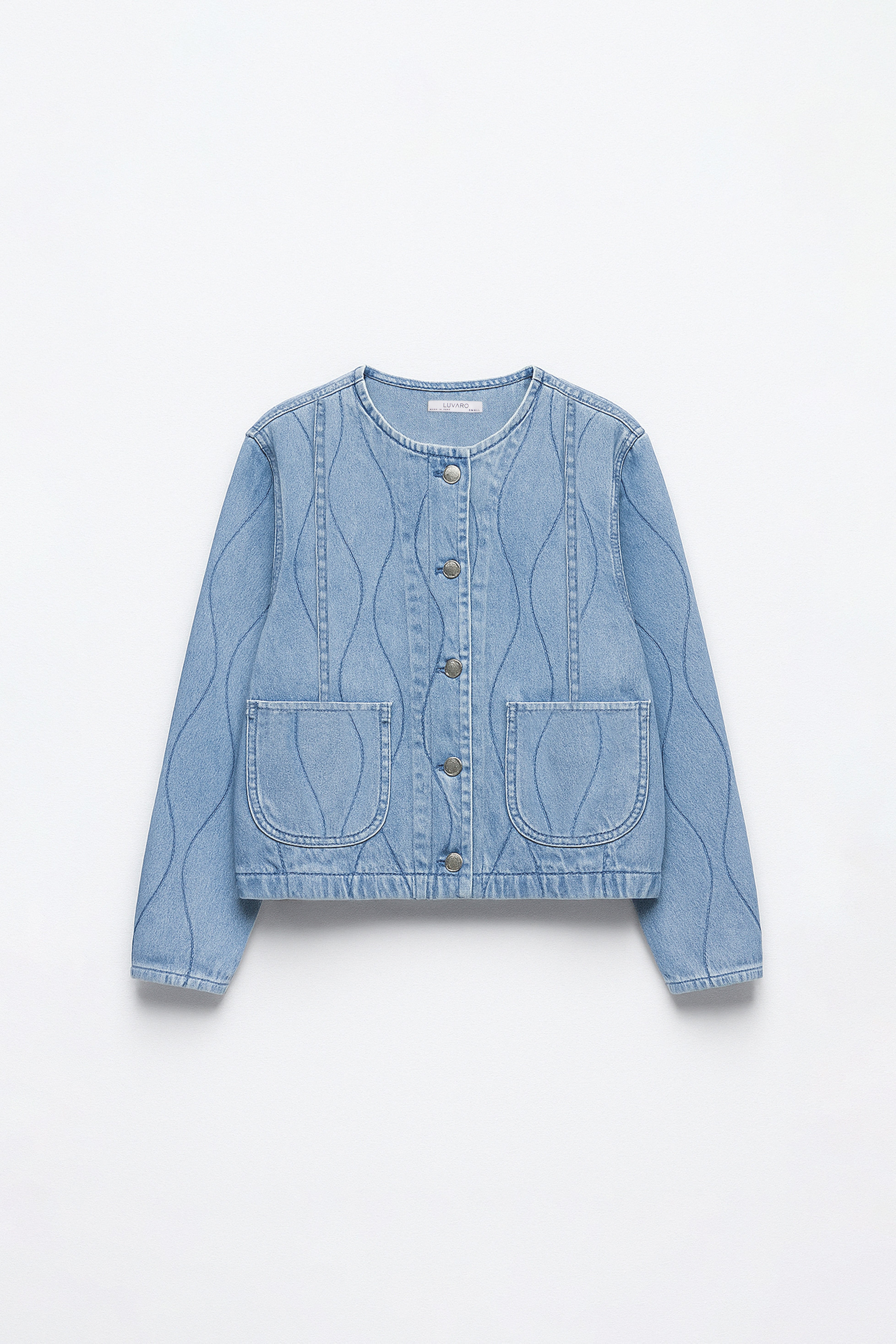 Casaca Denim Acolchada - Celeste