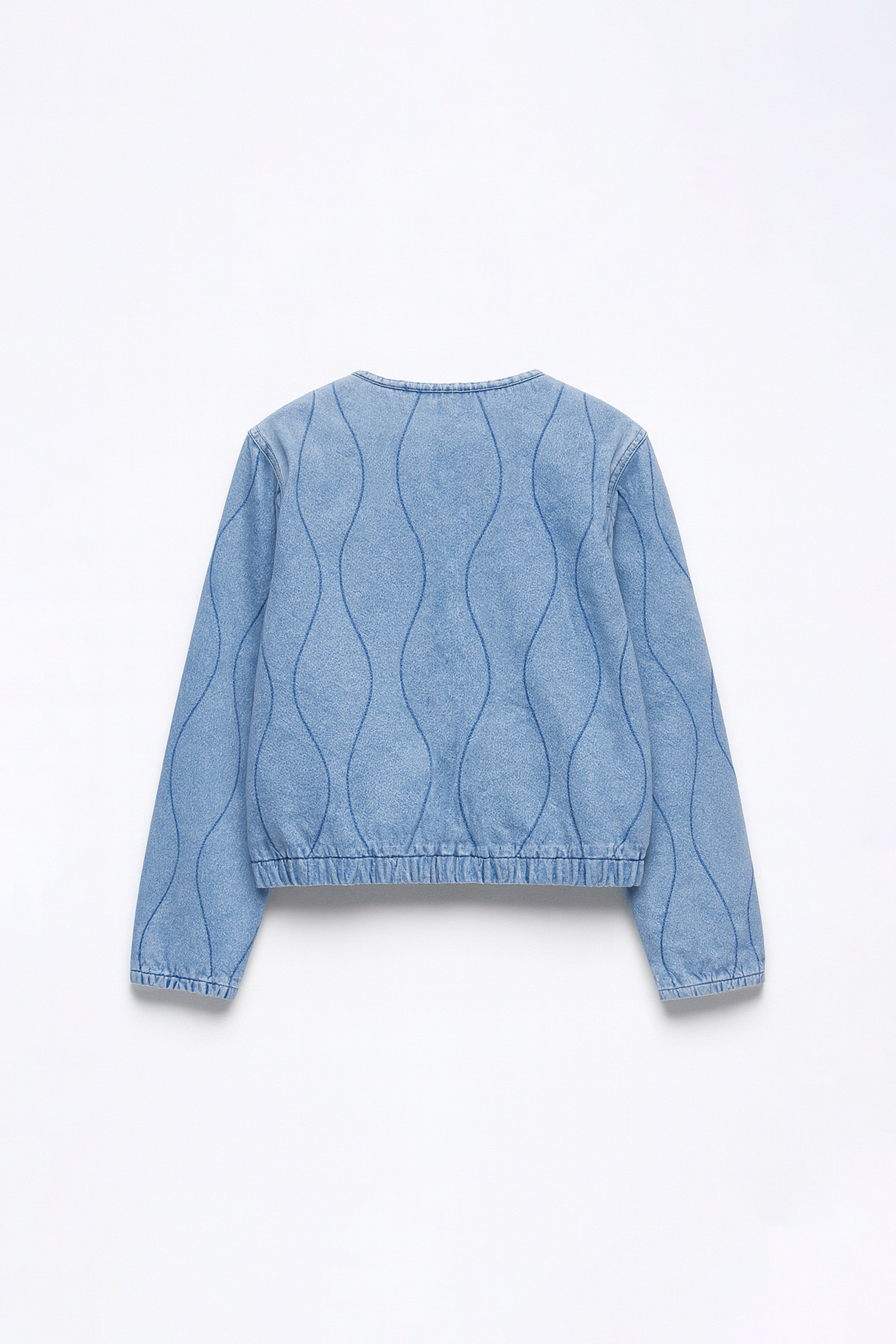 Casaca Denim Acolchada - Celeste