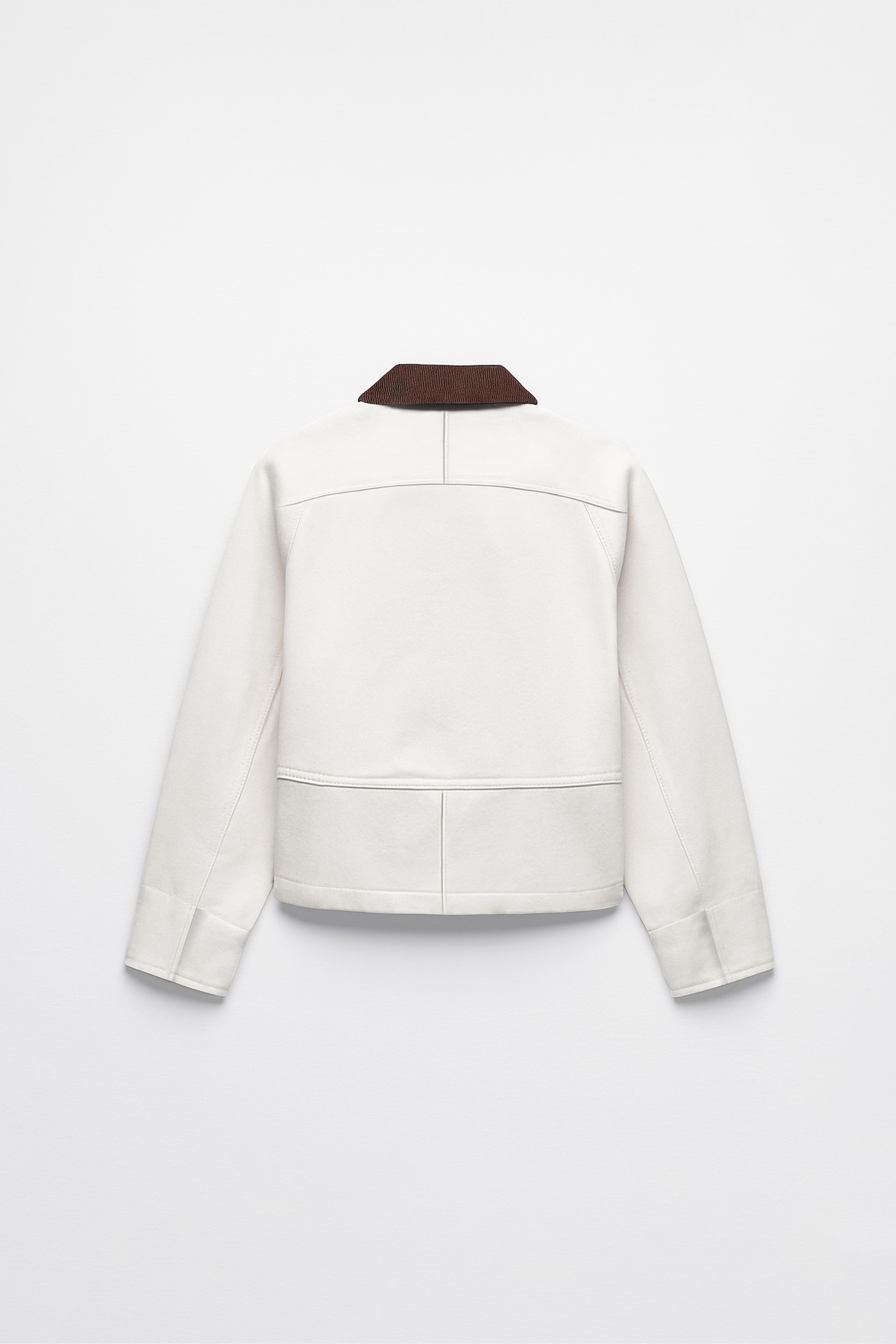 Casaca Denim Cuello Corduroy - Ecru