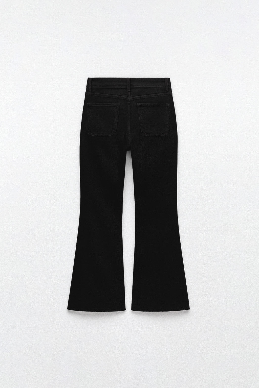 Denim Cropped Flare - Black
