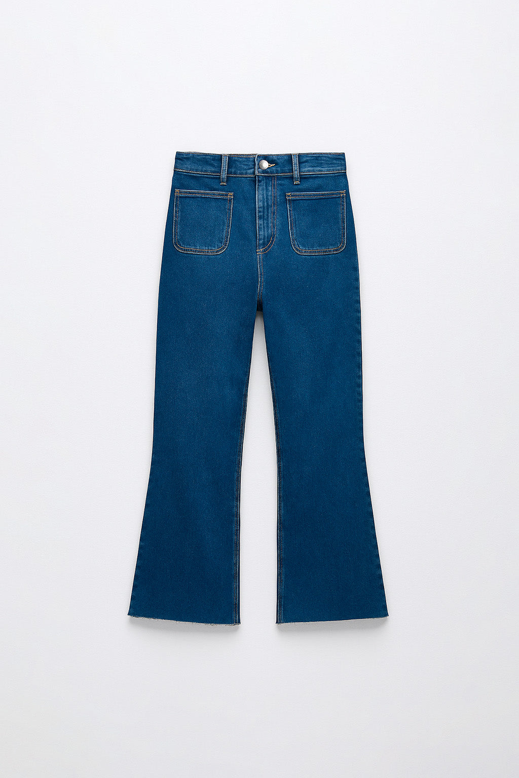 Denim Cropped Flare - Cristal Stone
