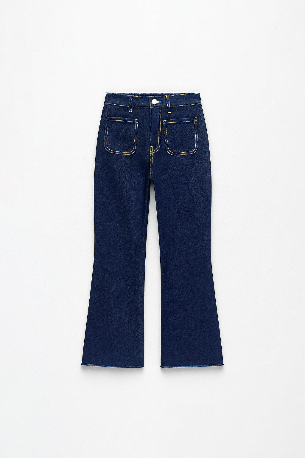 Denim Cropped Flare - Stone Blue