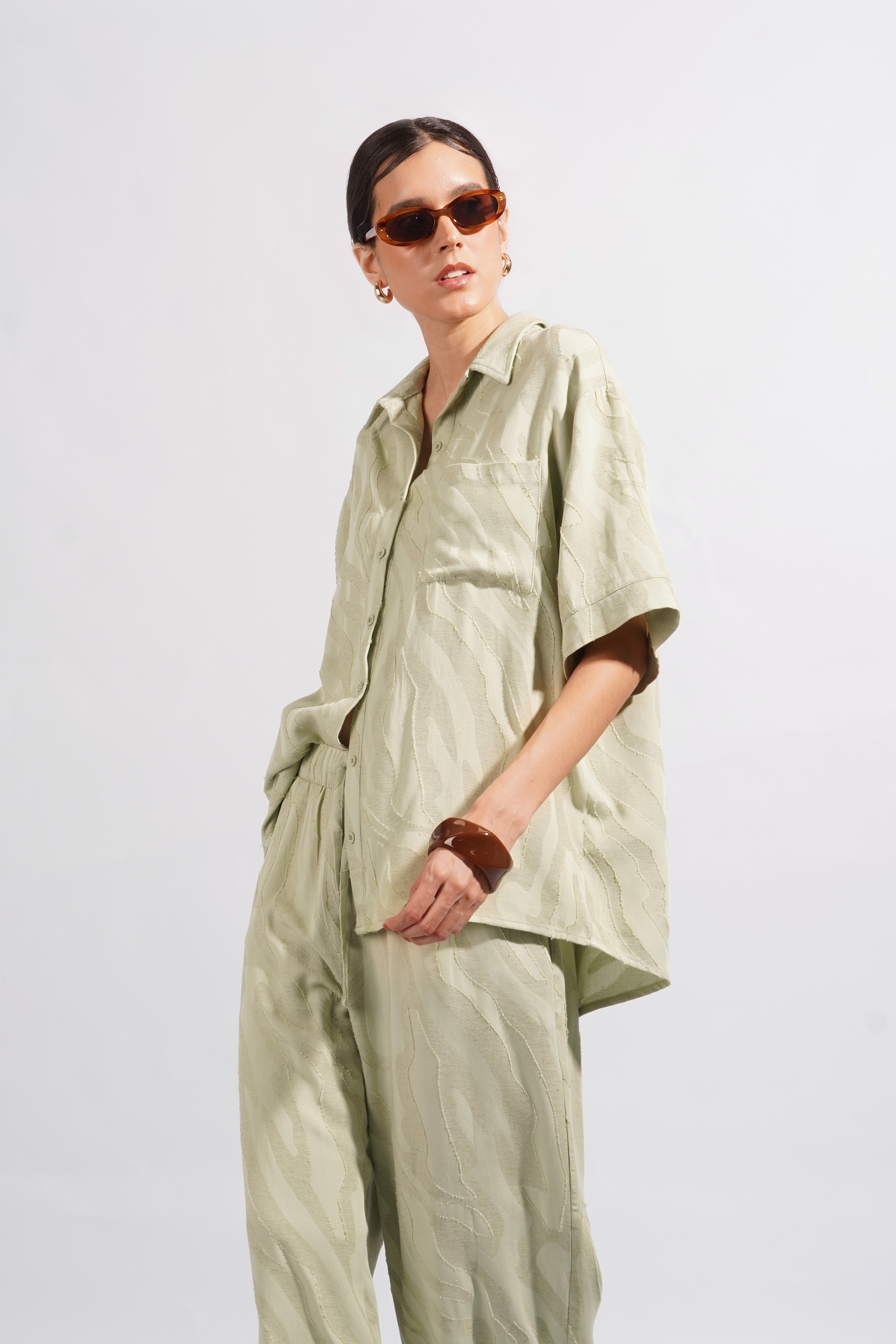 Blusa Manga Fluida Lino - Aloe
