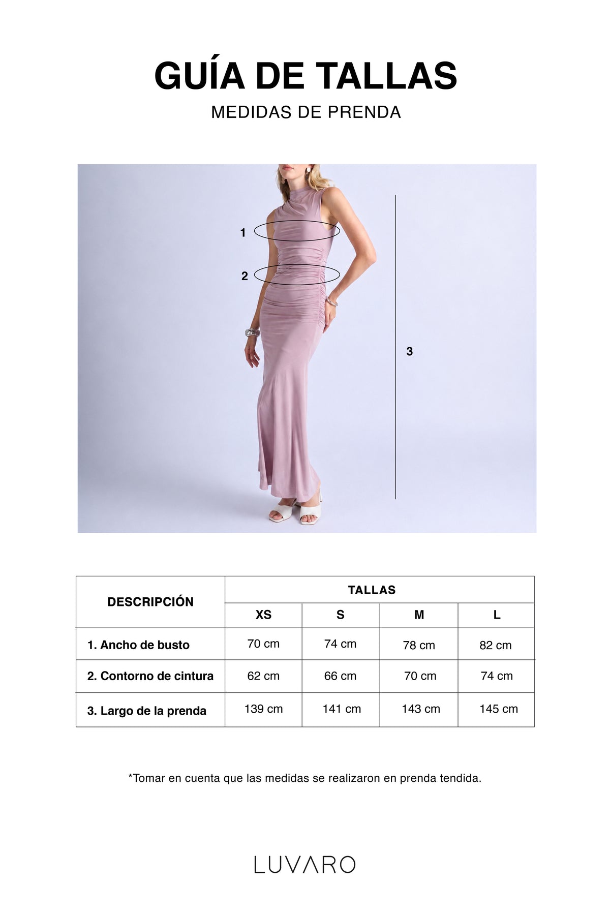 Vestido Largo Manga Cero - Palo Rosa