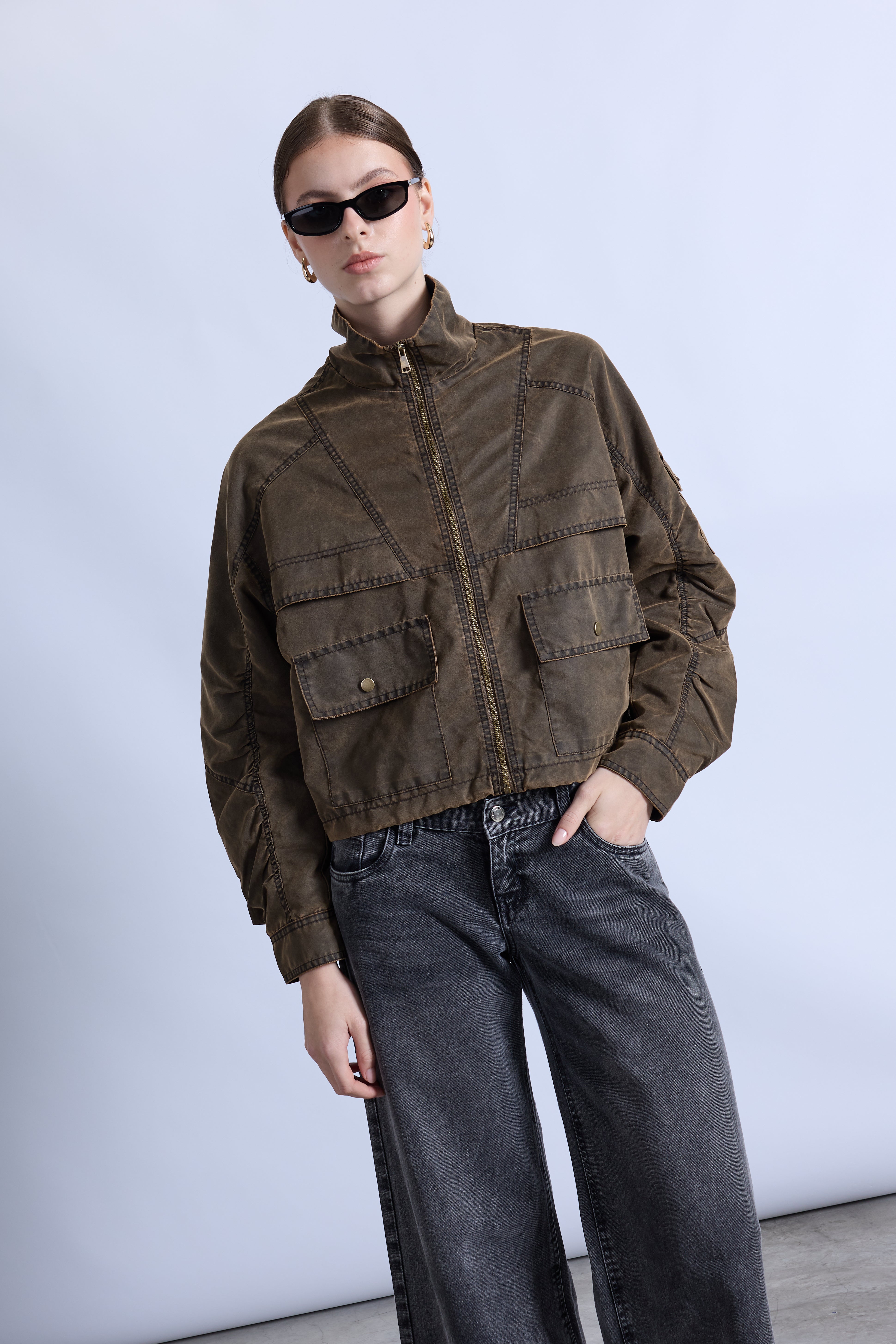 Casaca Oversize Cargo - Marrón