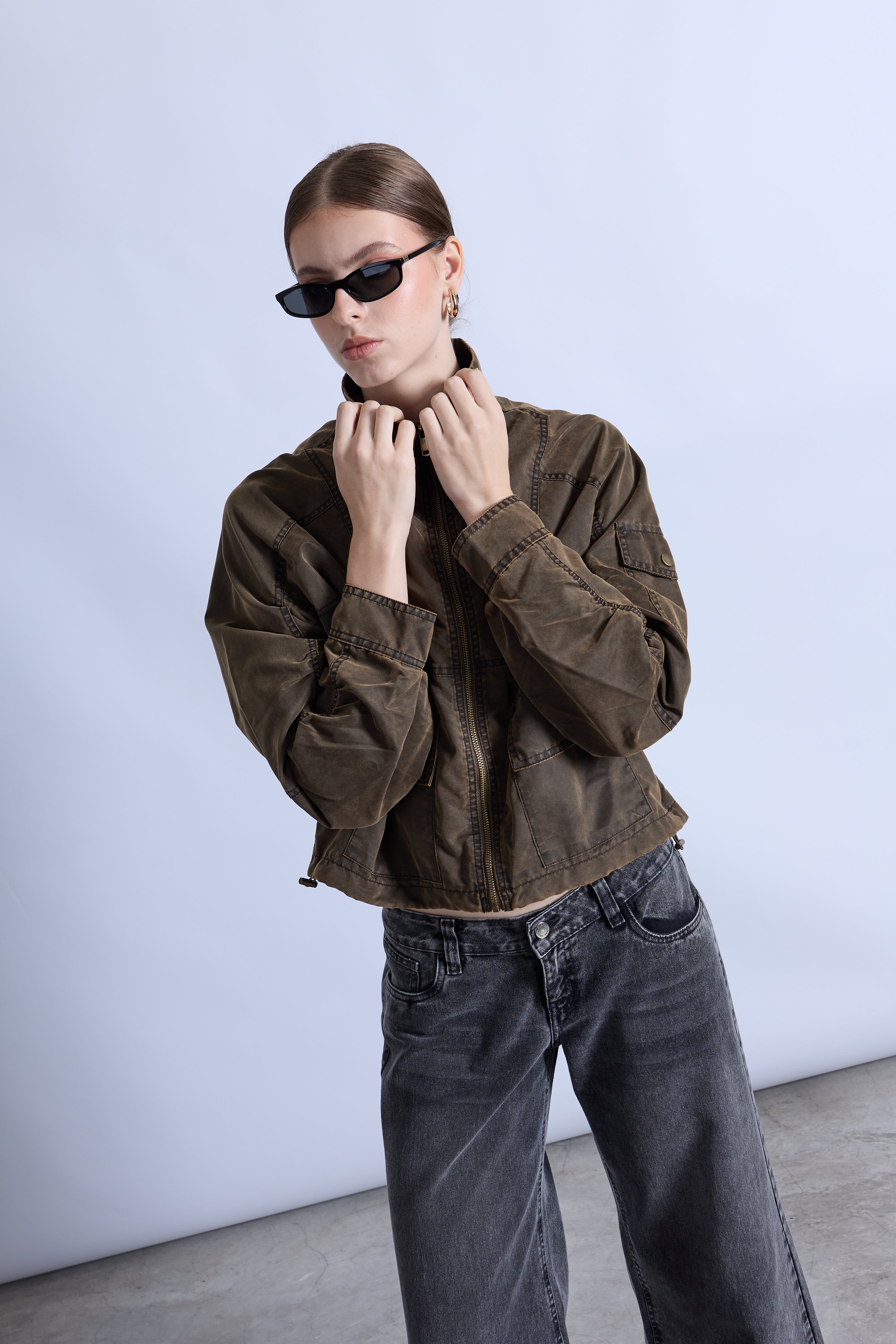 Casaca Oversize Cargo - Marrón