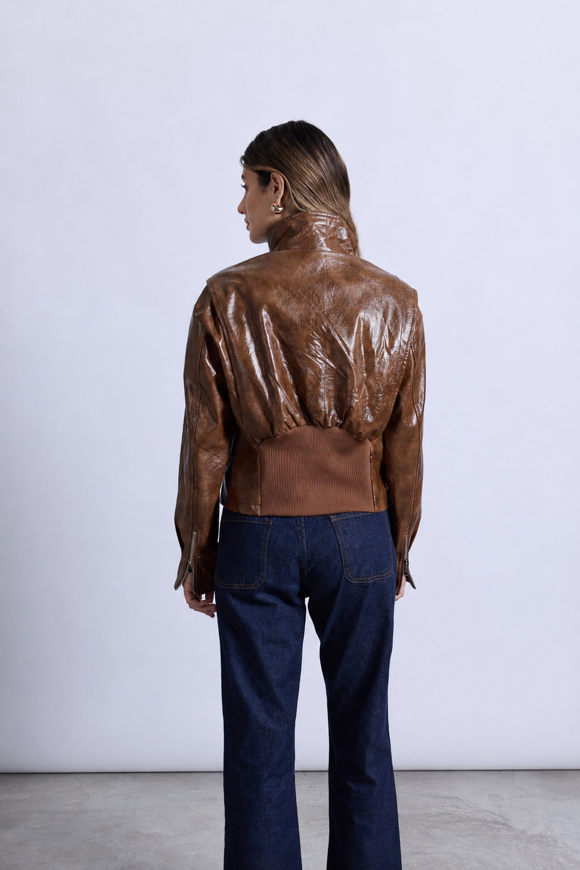 Faux Leather Jacket - Camel