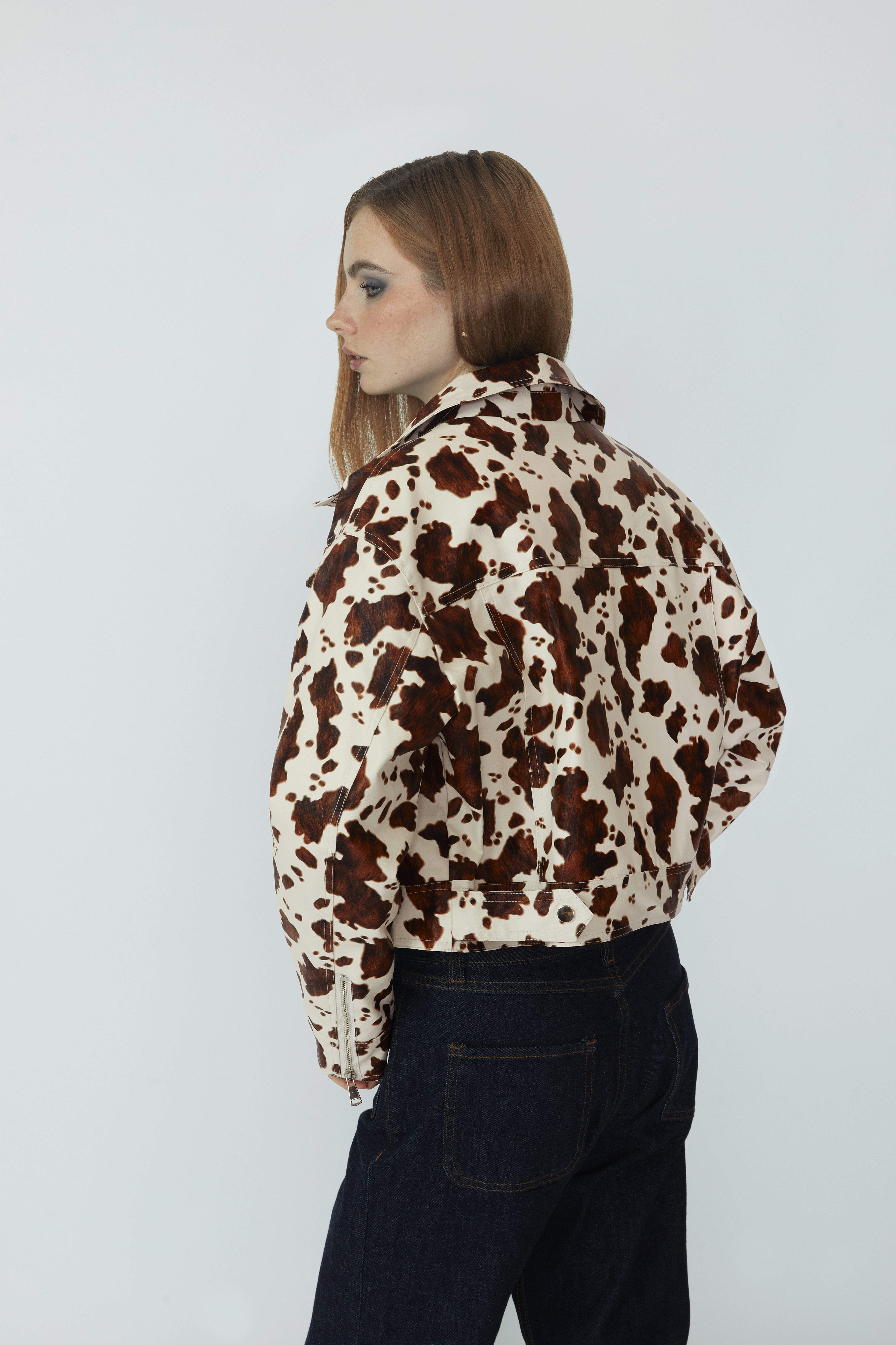 Cazadora Leather Cow - Print vaca