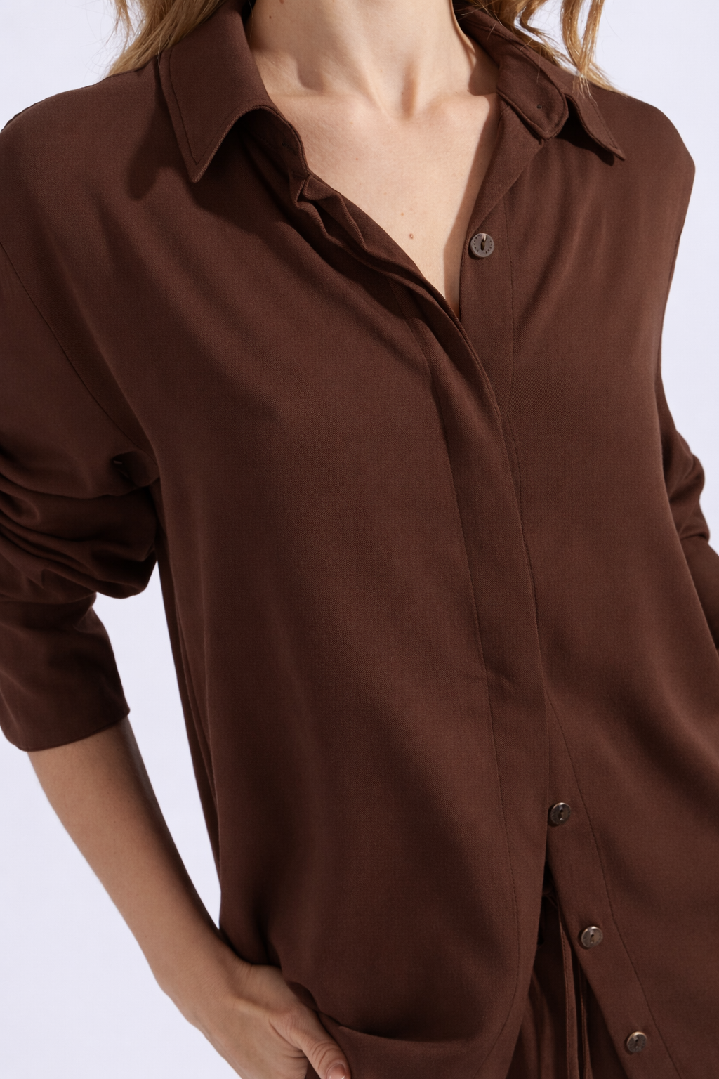 Blusa Manga Larga - Marrón