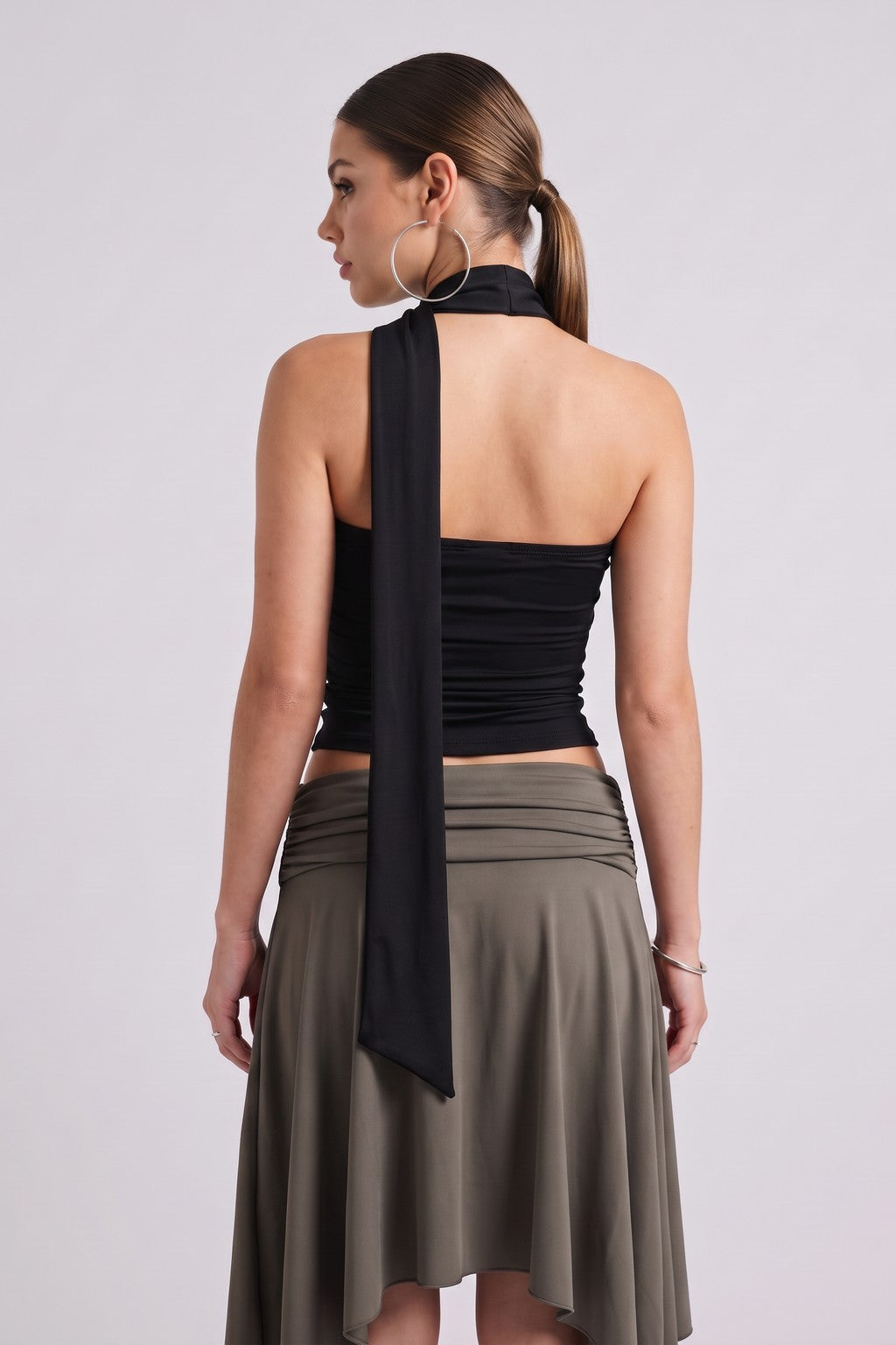 Top Lazo Strapless - Negro