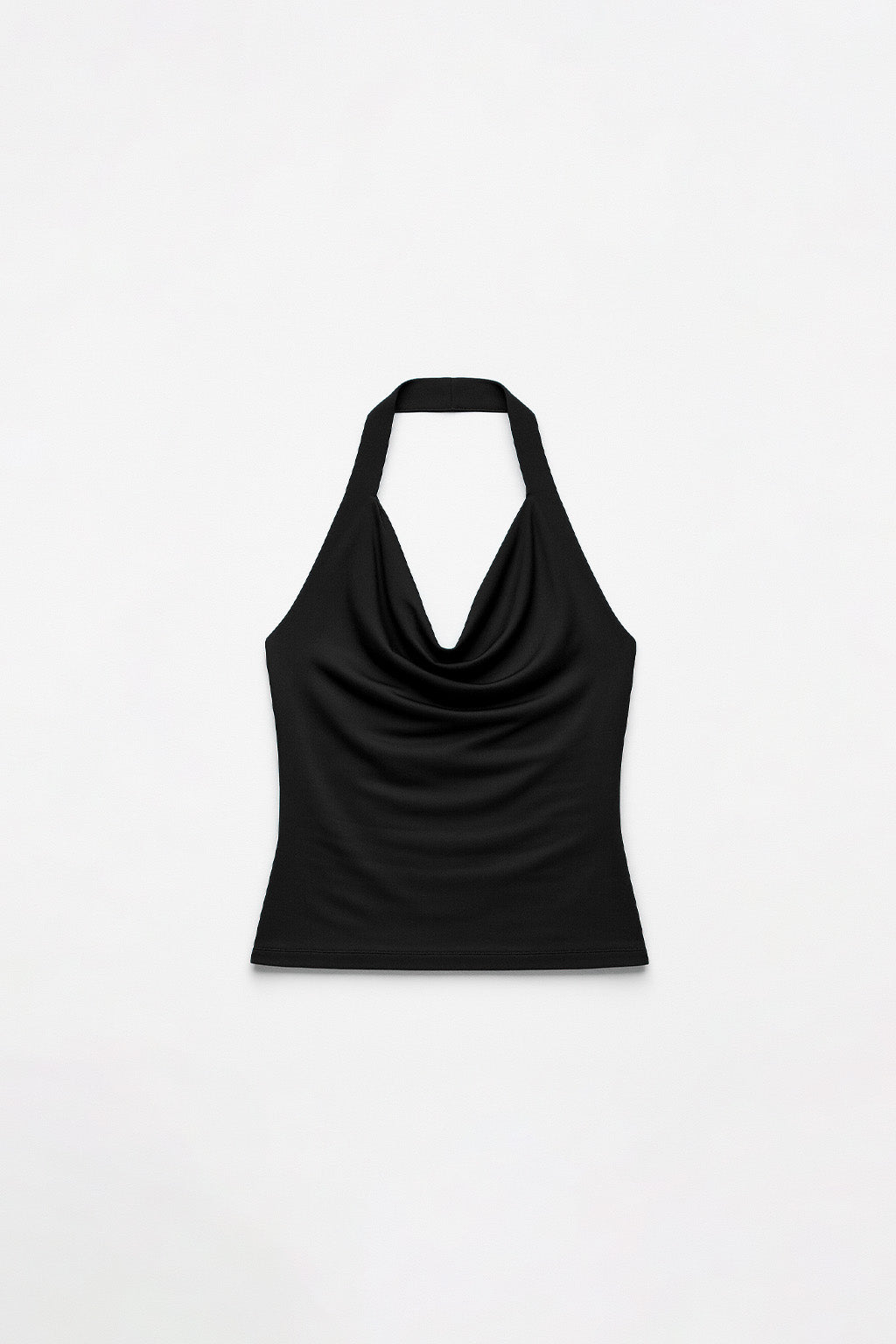 Top Halter Drapeado Corto - Negro