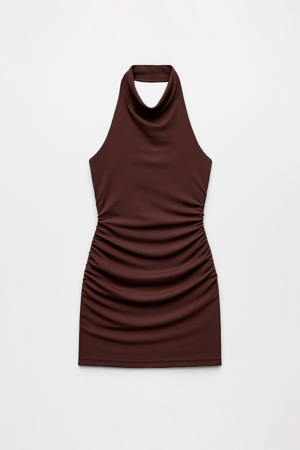 Vestido Corto Halter - Marrón